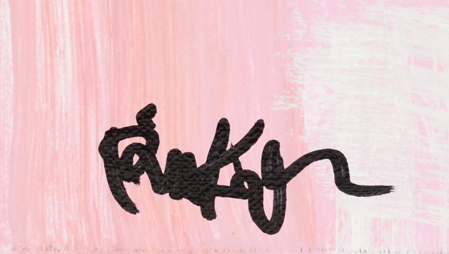 Robbie Kemper Original Acrylic Painting on Canvas "Pink, Brown, Yellow"