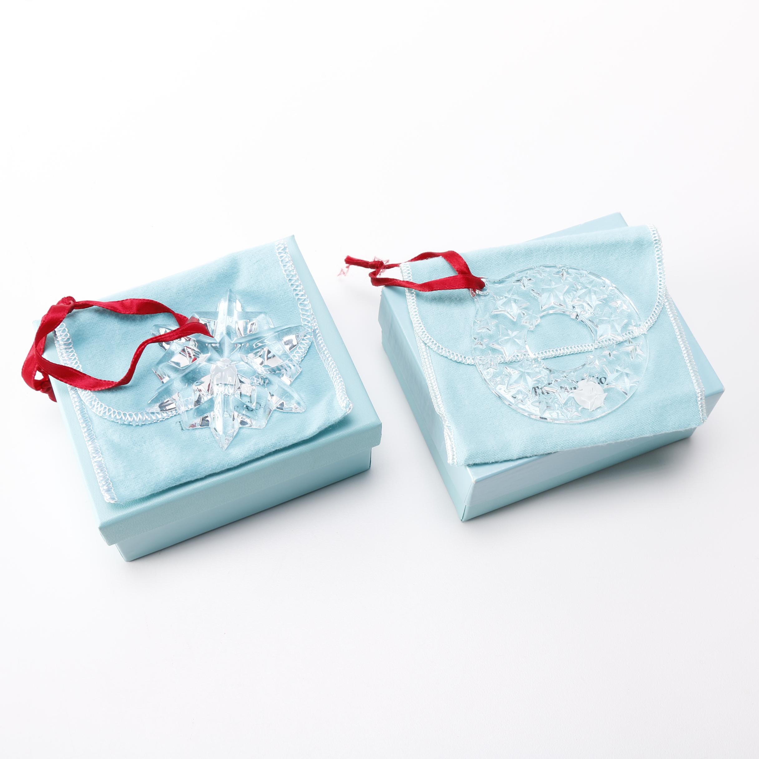 Tiffany & Co. Crystal Ornaments With Snowflake and Stars