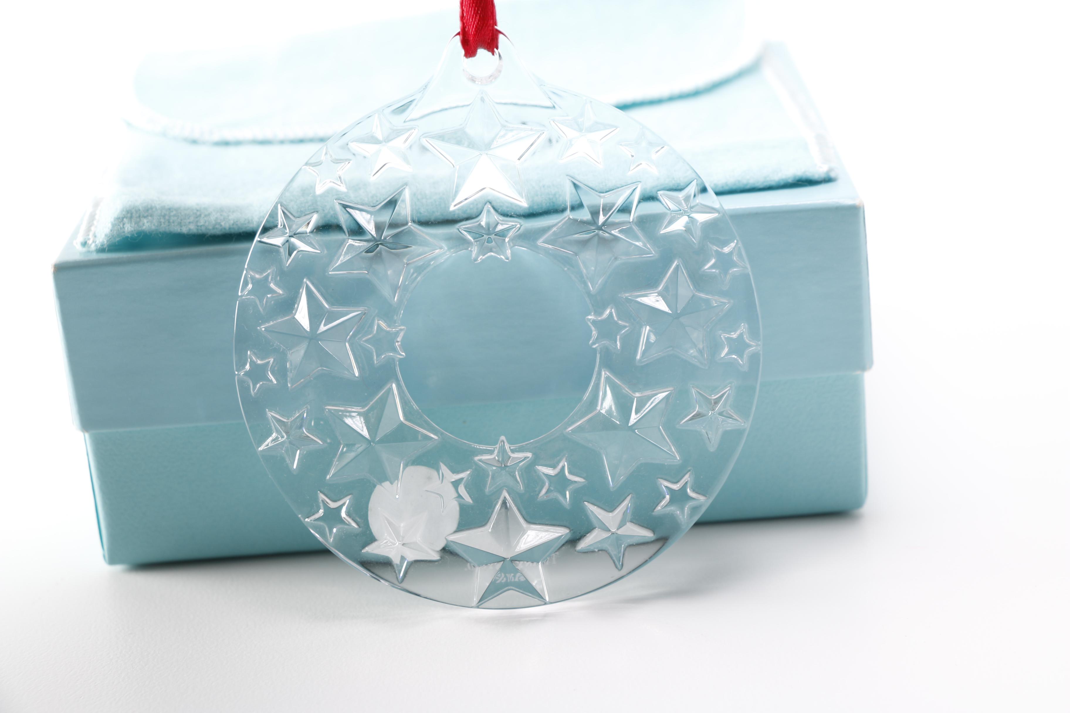 Tiffany & Co. Crystal Ornaments With Snowflake and Stars