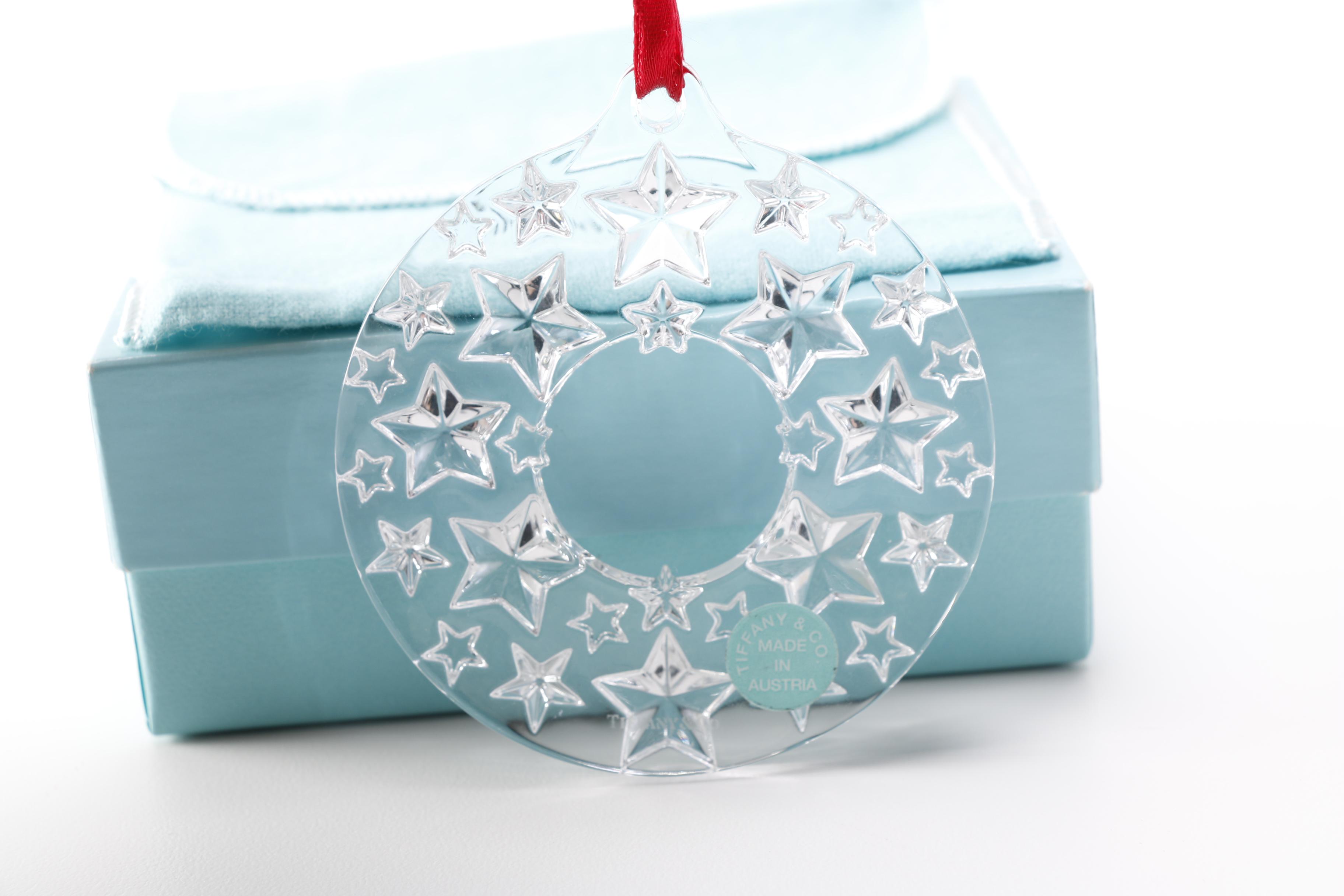 Tiffany & Co. Crystal Ornaments With Snowflake and Stars