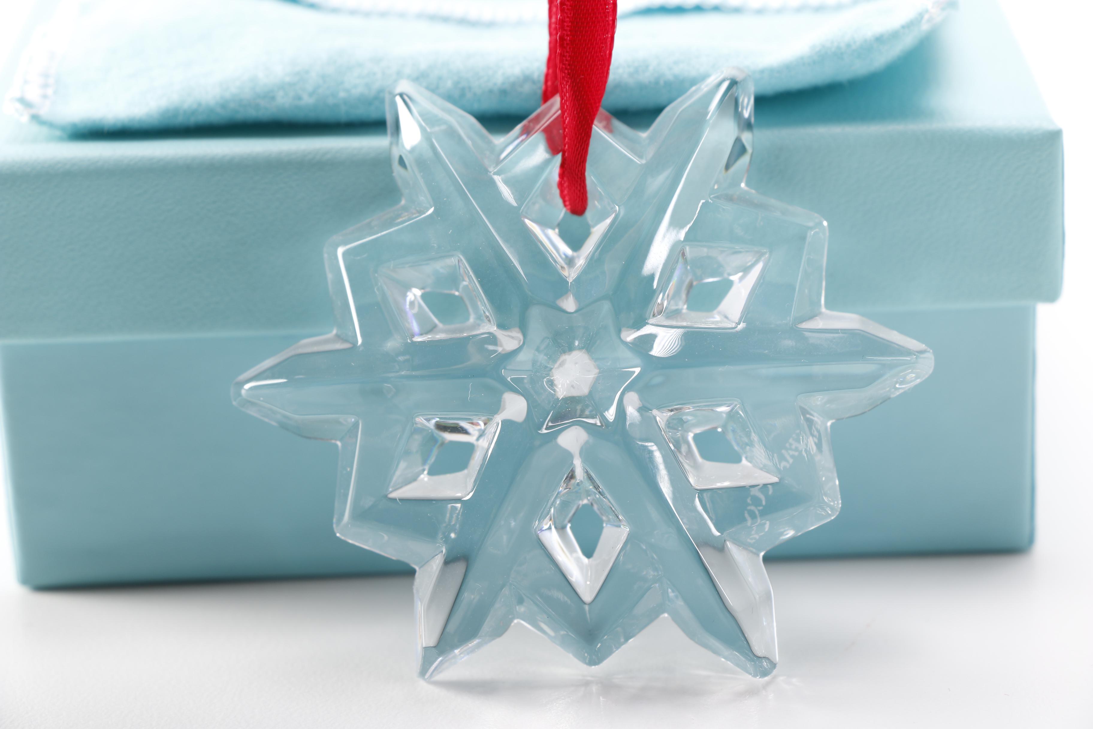 Tiffany & Co. Crystal Ornaments With Snowflake and Stars