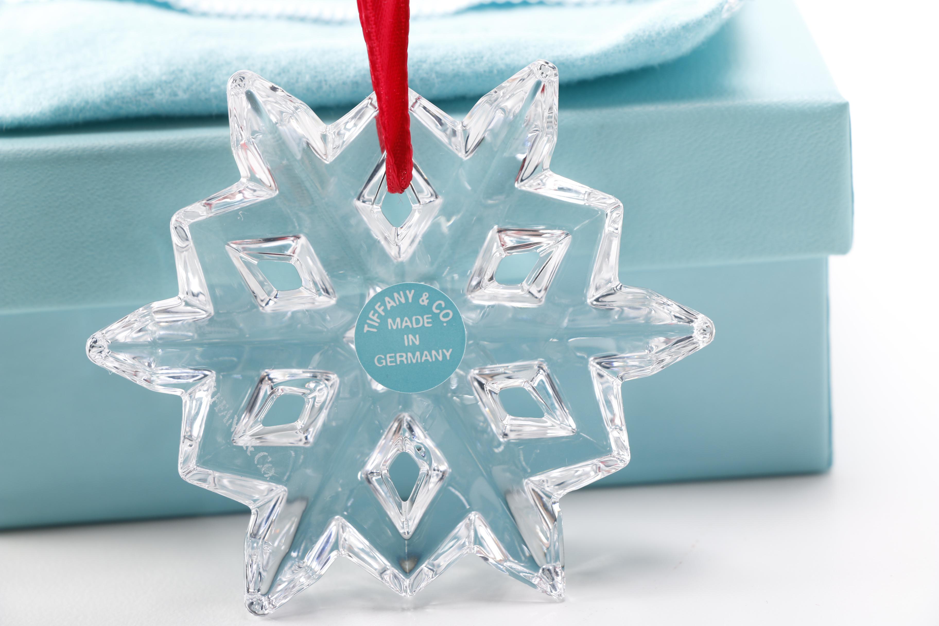 Tiffany & Co. Crystal Ornaments With Snowflake and Stars