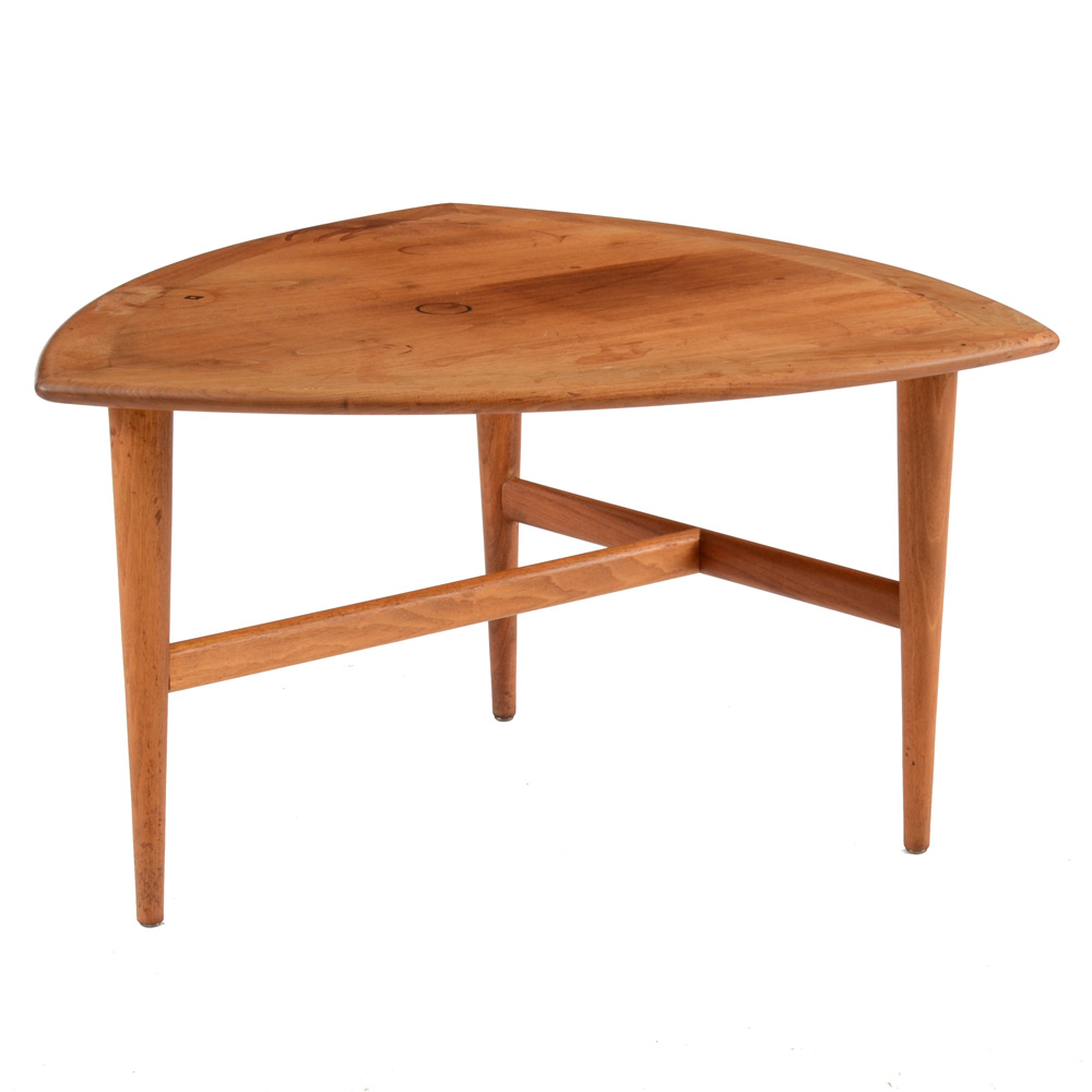 Danish Modern Triangular Teak Wood Table