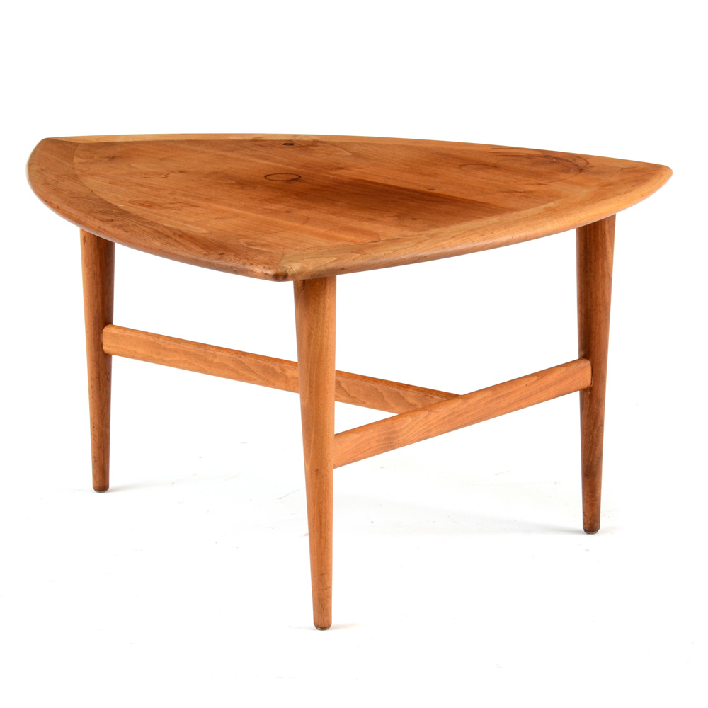 Danish Modern Triangular Teak Wood Table