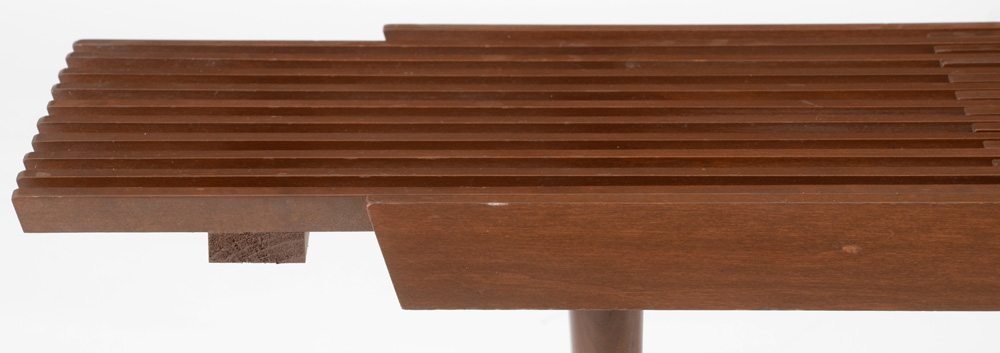 Danish Modern Expandable Slat Top Bench Coffee Table