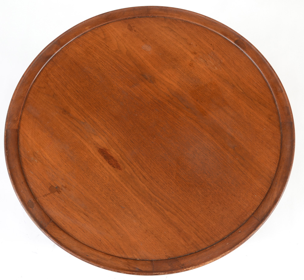 Round Teak Coffee Table with Raised Border by Drexel