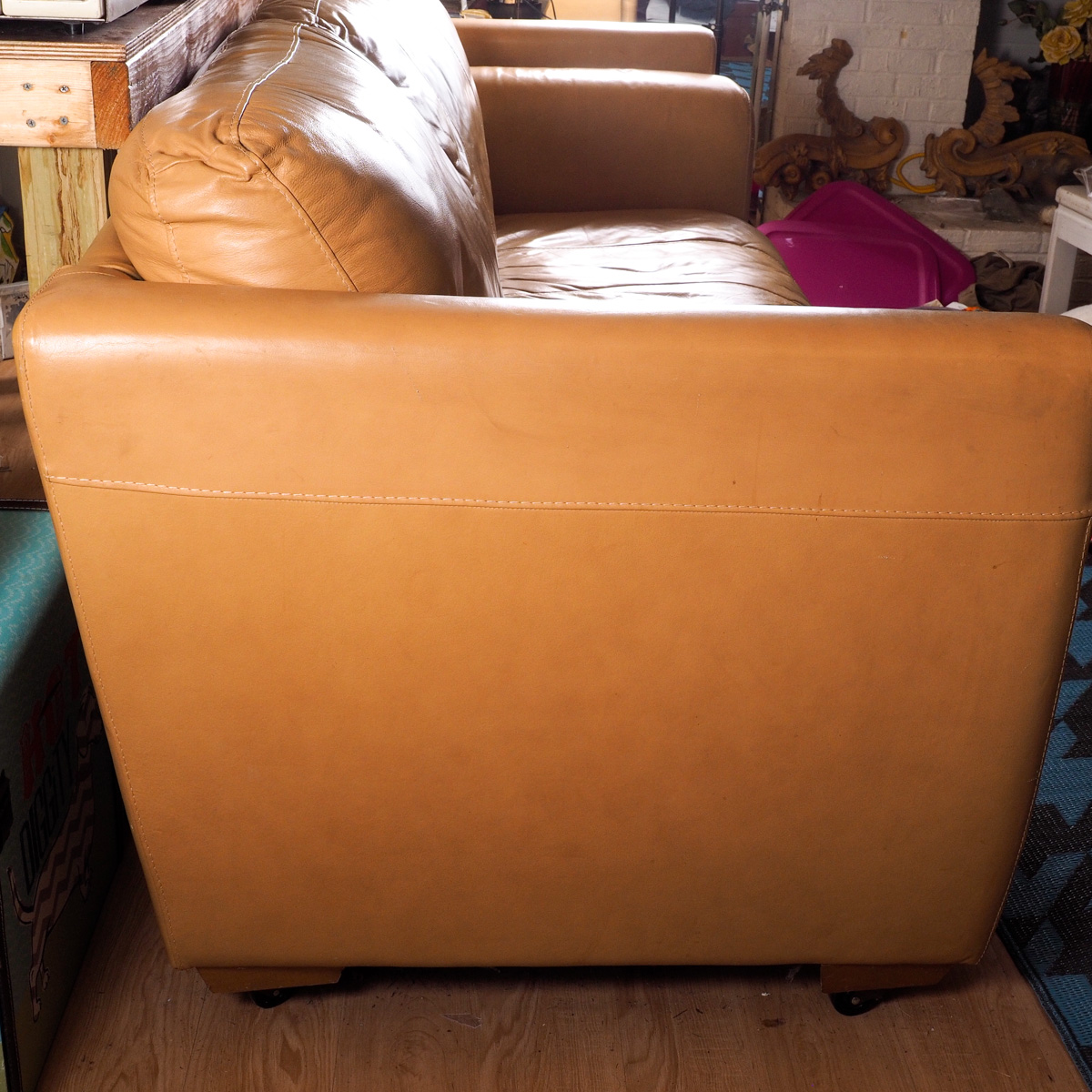 Contemporary Leather Love Seat