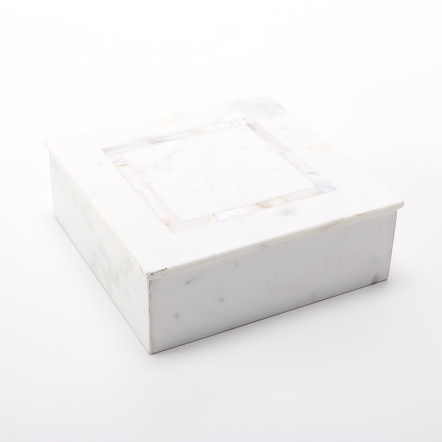 Marble and Mother of Pearl Trinket Box