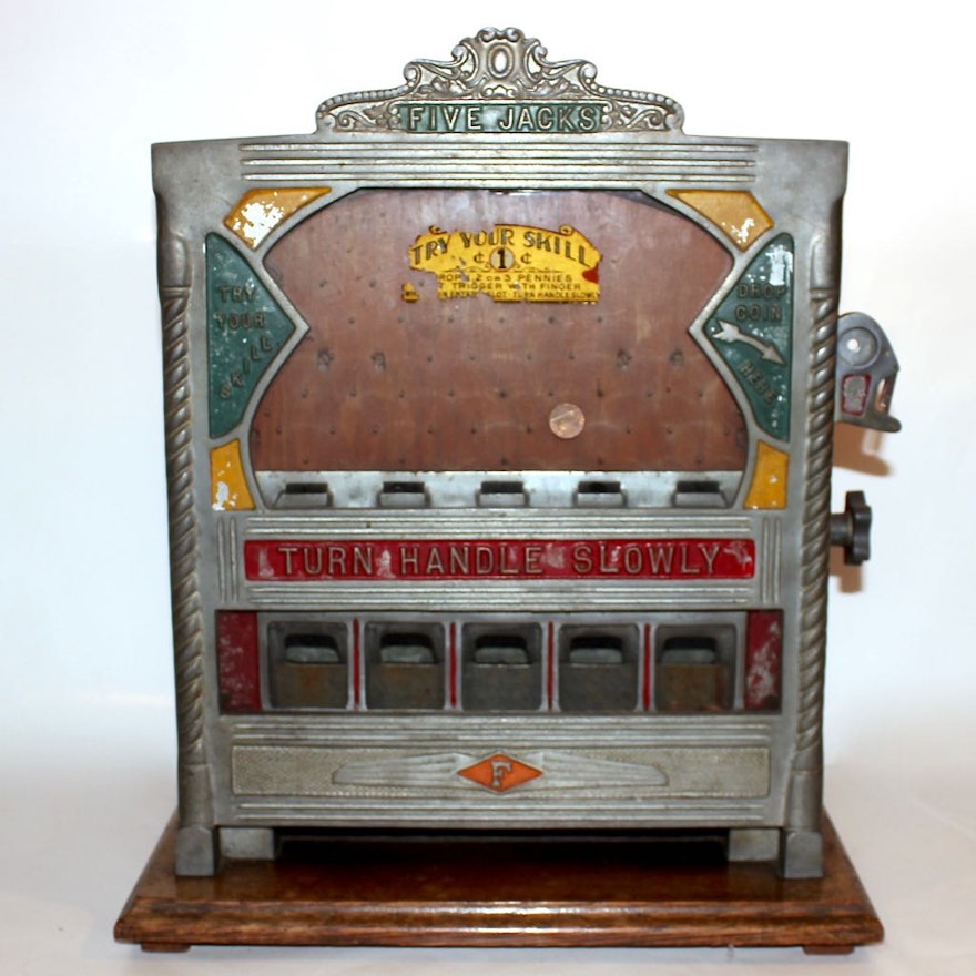 1930s "Five Jacks" Penny Drop Gambling Trade Stimulator