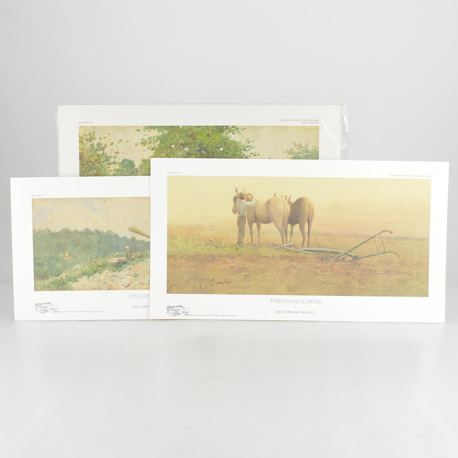 Paul Sawyier Limited Edition Prints "The Good Earth," "Heading Home" and "Berry Pickin'"