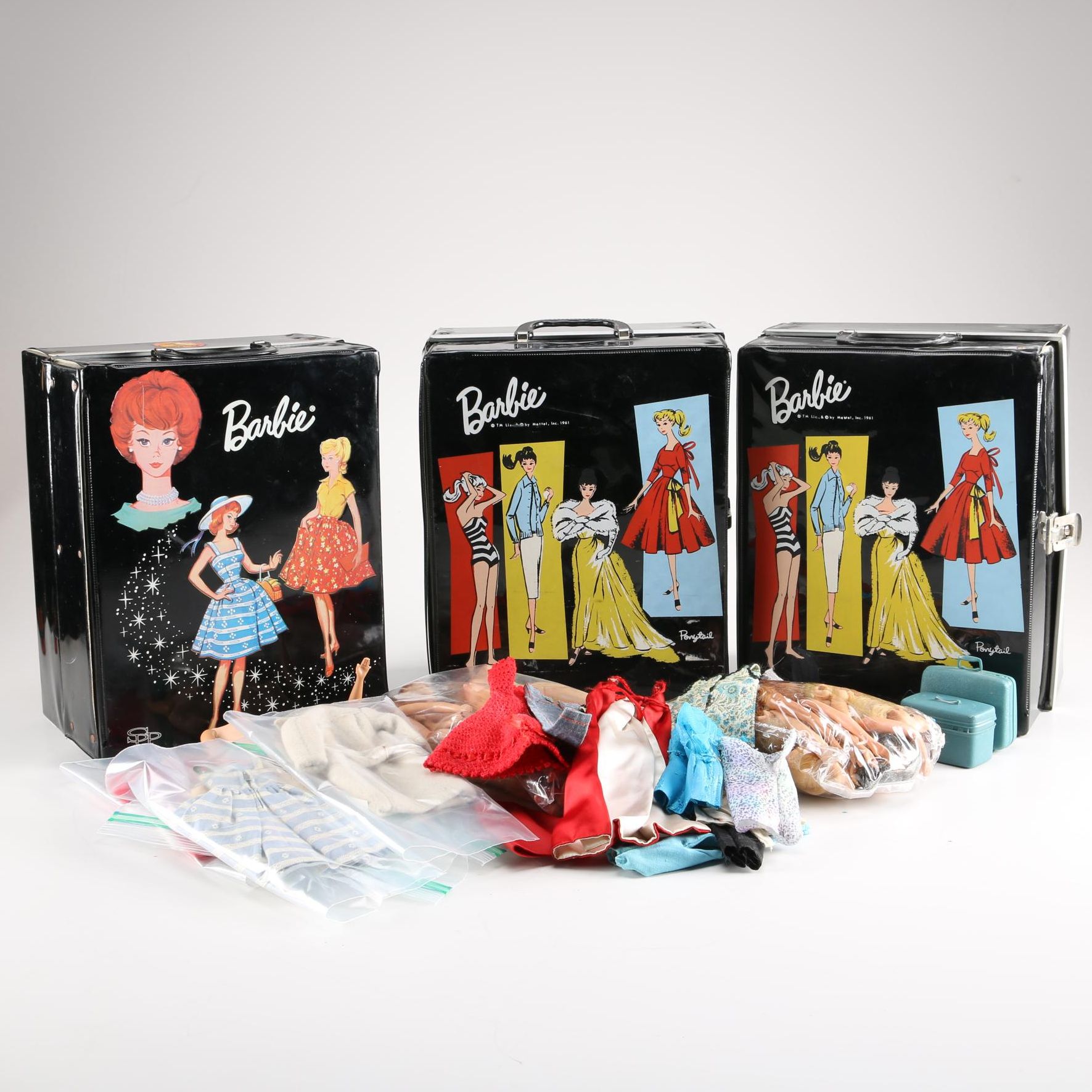 Vintage Barbie Carrying Cases with Accessories