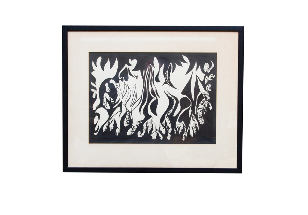 Black and White Abstract Animal Drawing