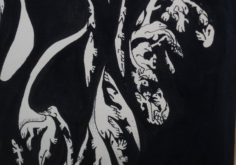 Black and White Abstract Animal Drawing