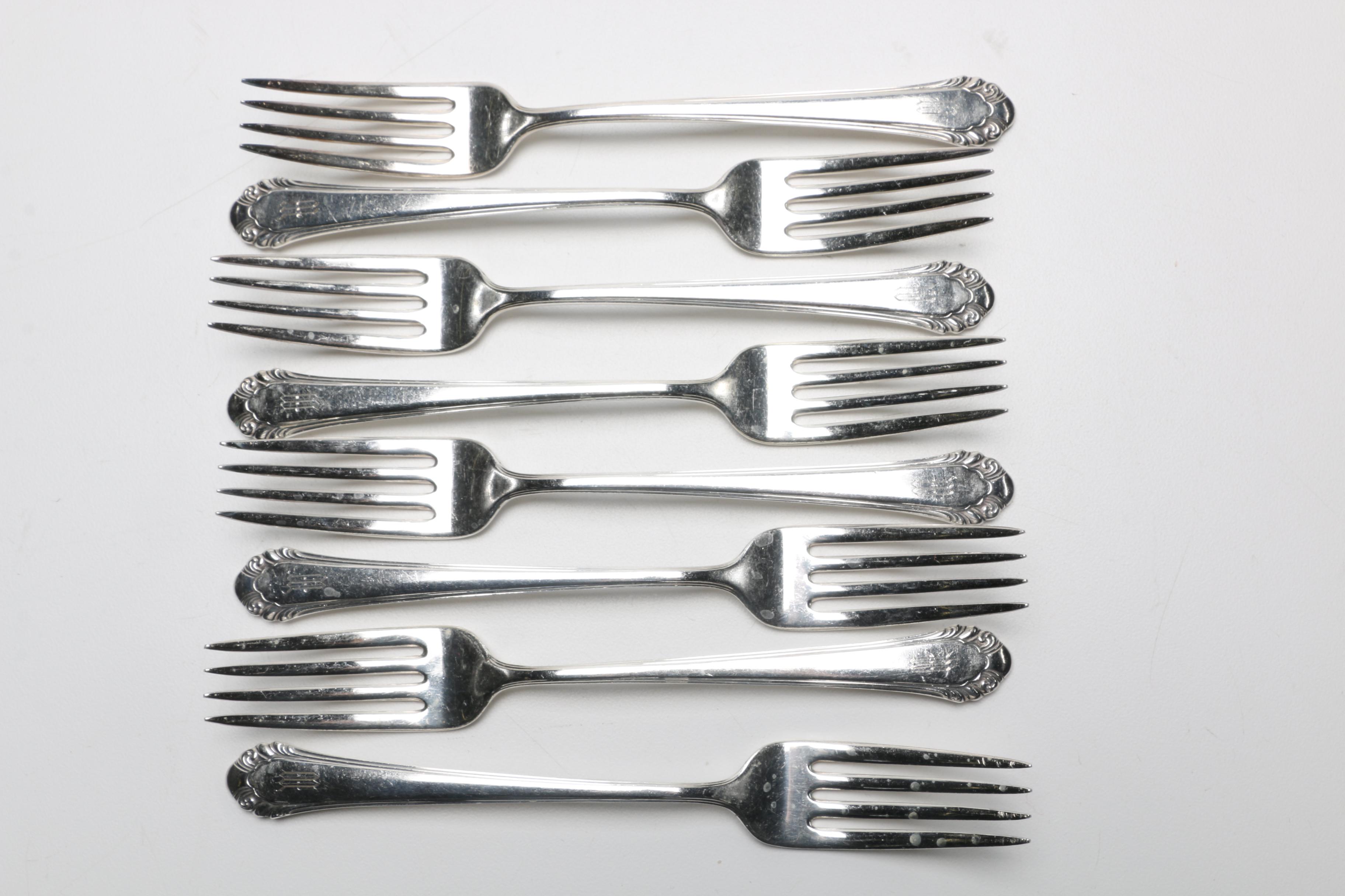Gorham "Cavalier" Silver Plate Flatware Set