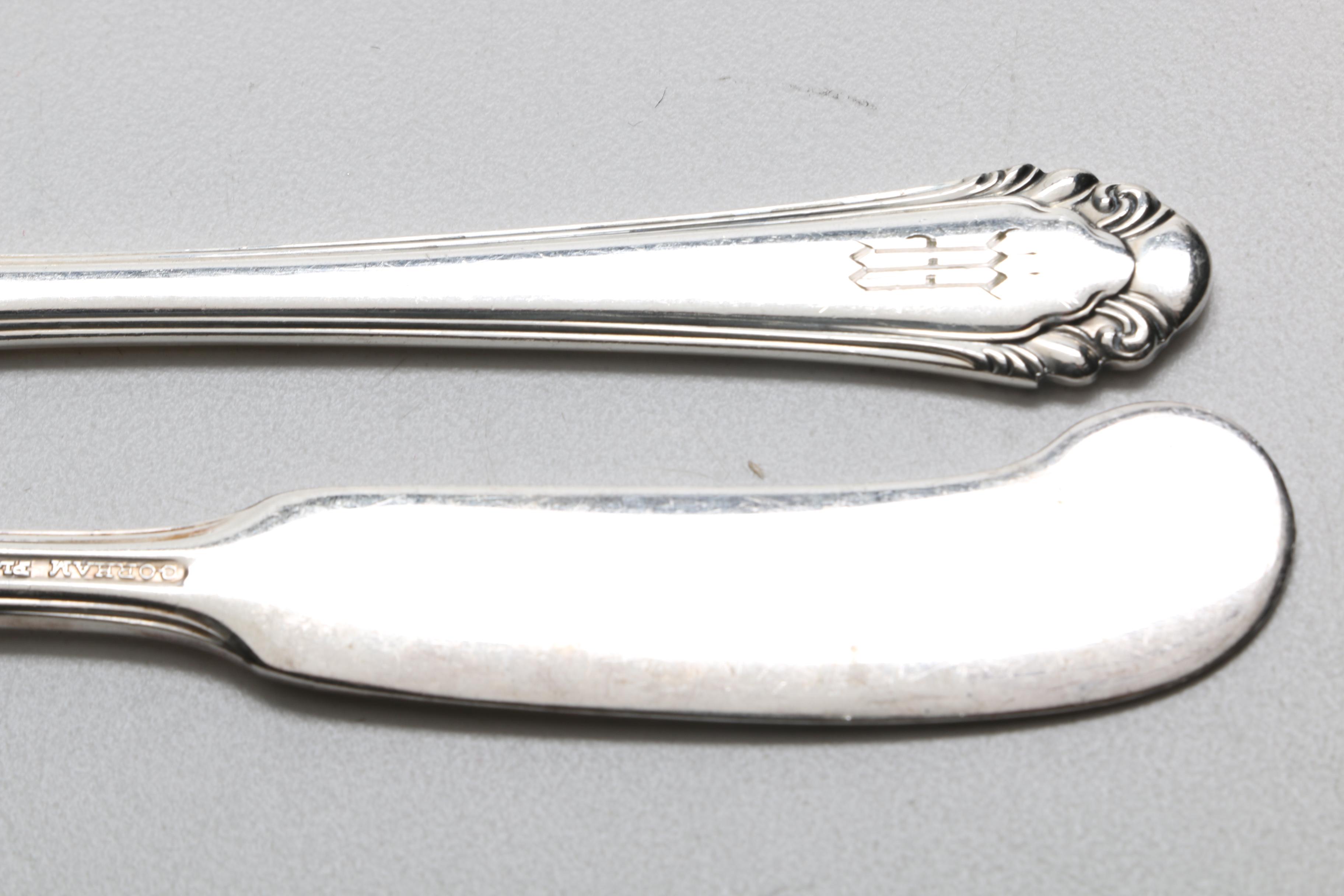 Gorham "Cavalier" Silver Plate Flatware Set