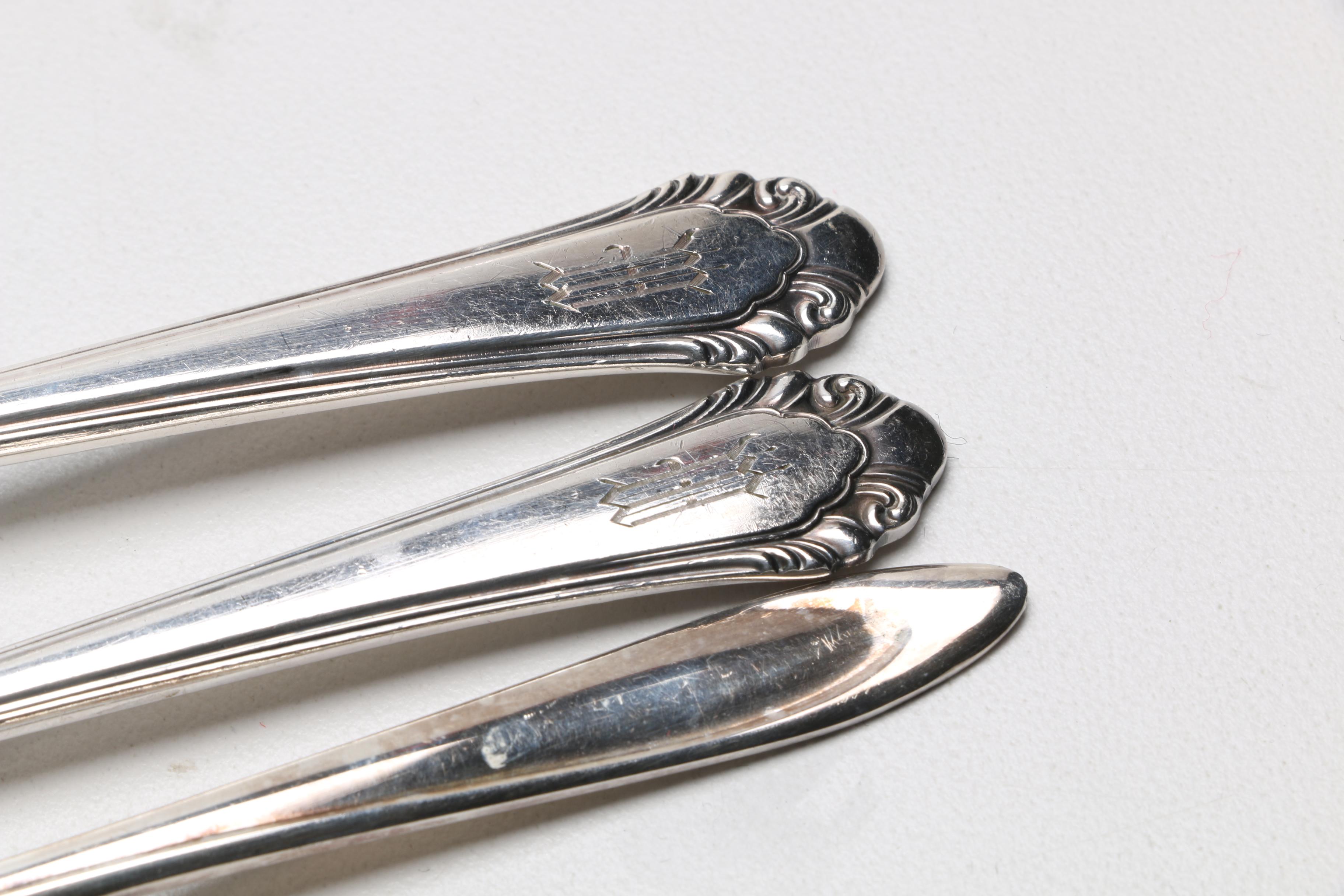 Gorham "Cavalier" Silver Plate Flatware Set