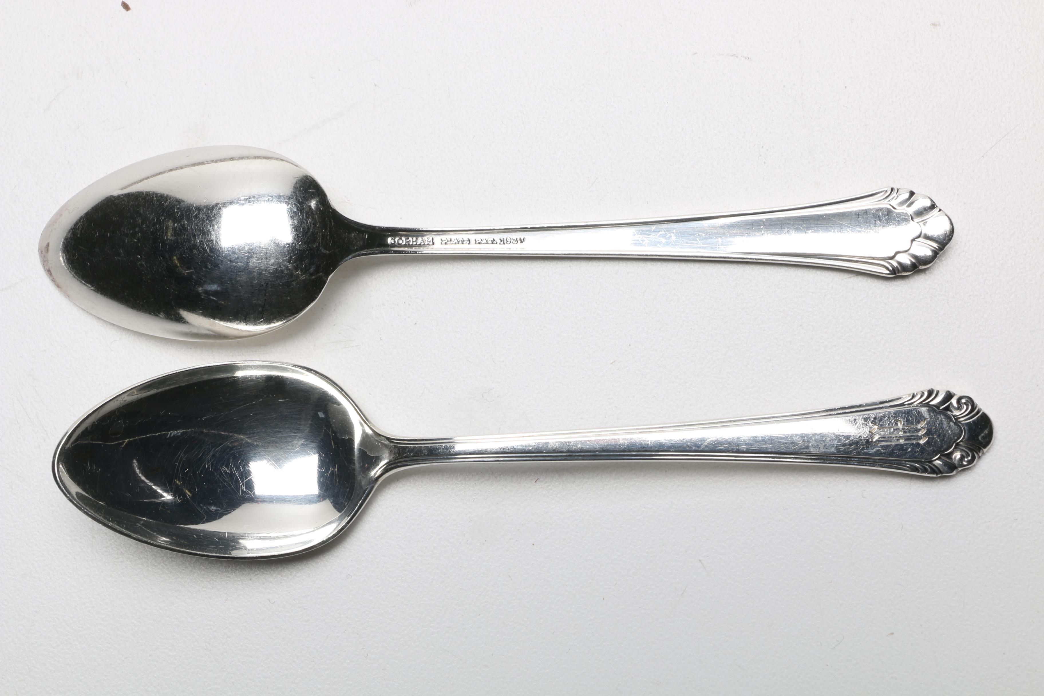 Gorham "Cavalier" Silver Plate Flatware Set