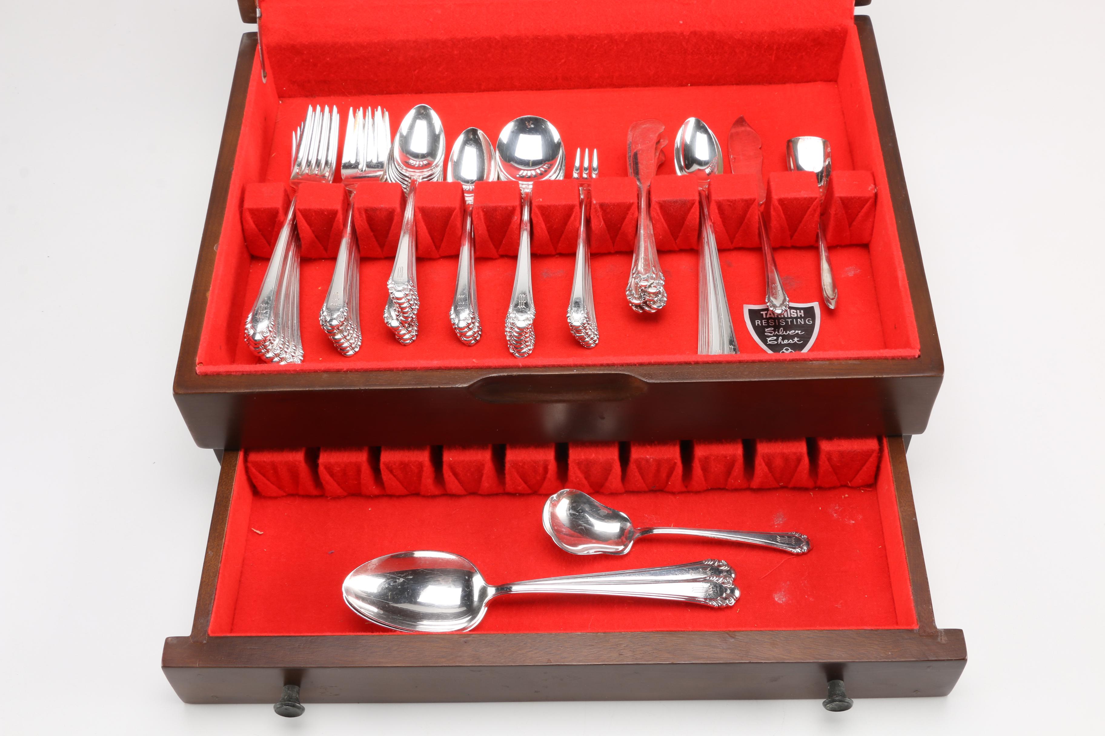 Gorham "Cavalier" Silver Plate Flatware Set