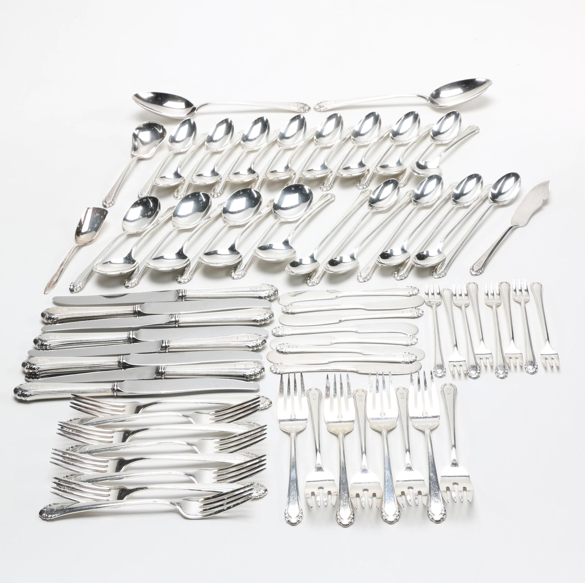 Gorham "Cavalier" Silver Plate Flatware Set