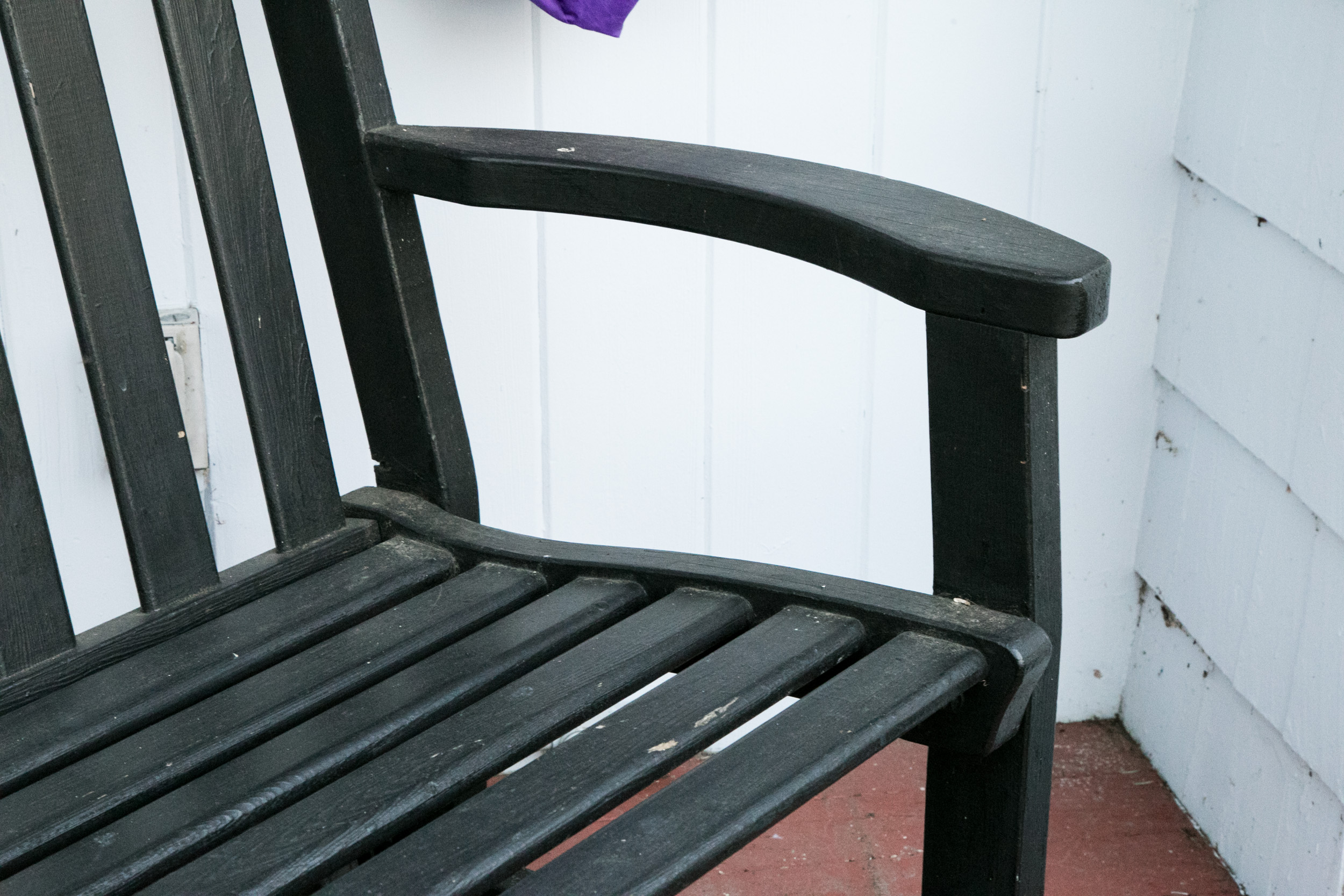 Painted Wood Patio Glider