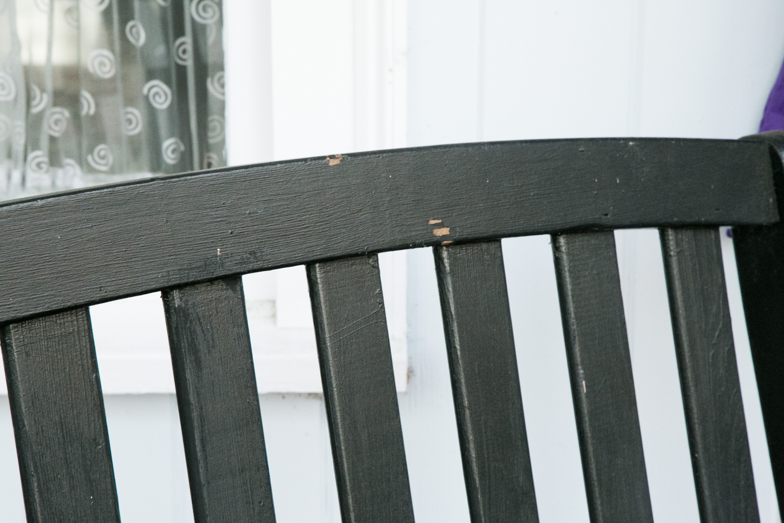 Painted Wood Patio Glider