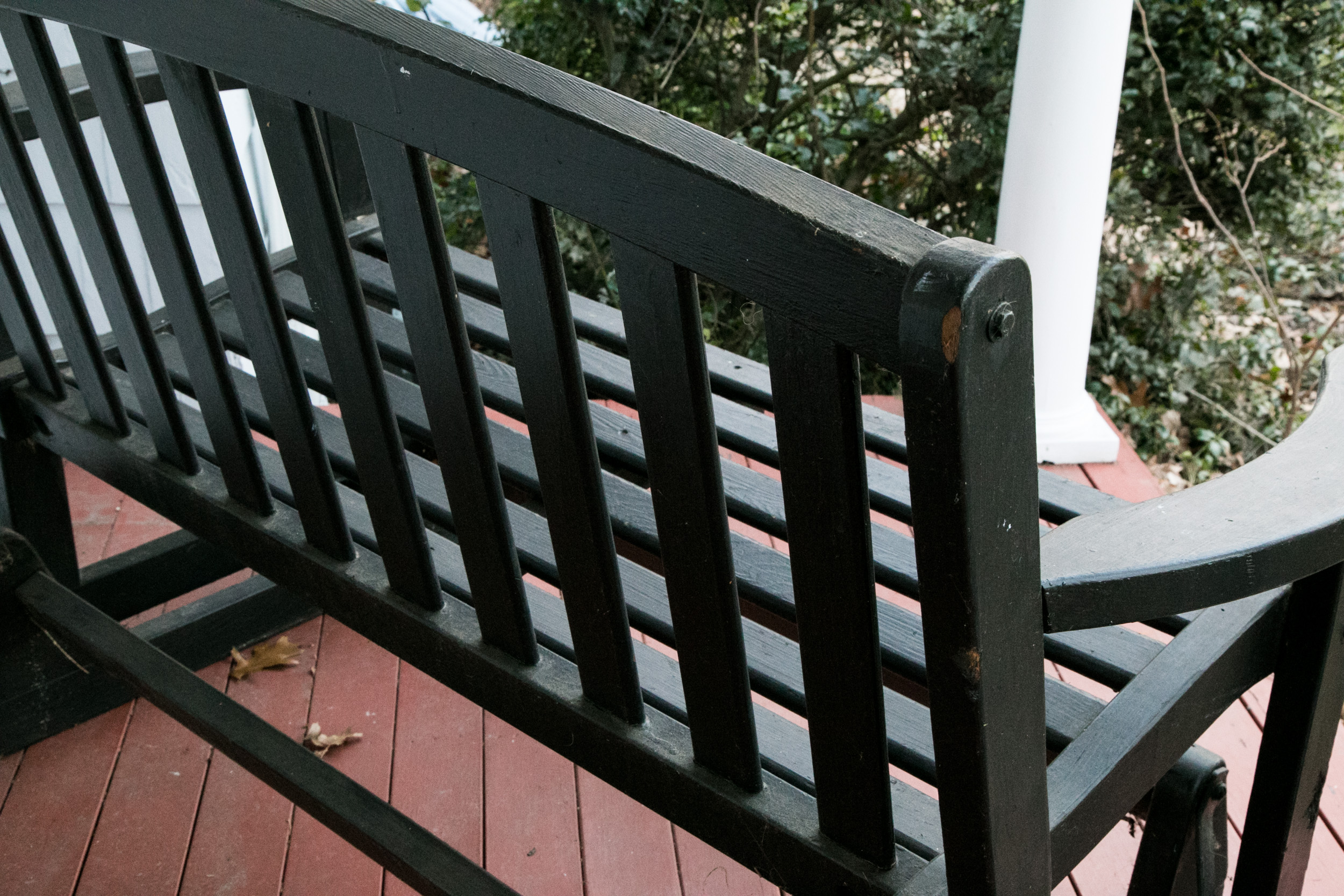 Painted Wood Patio Glider