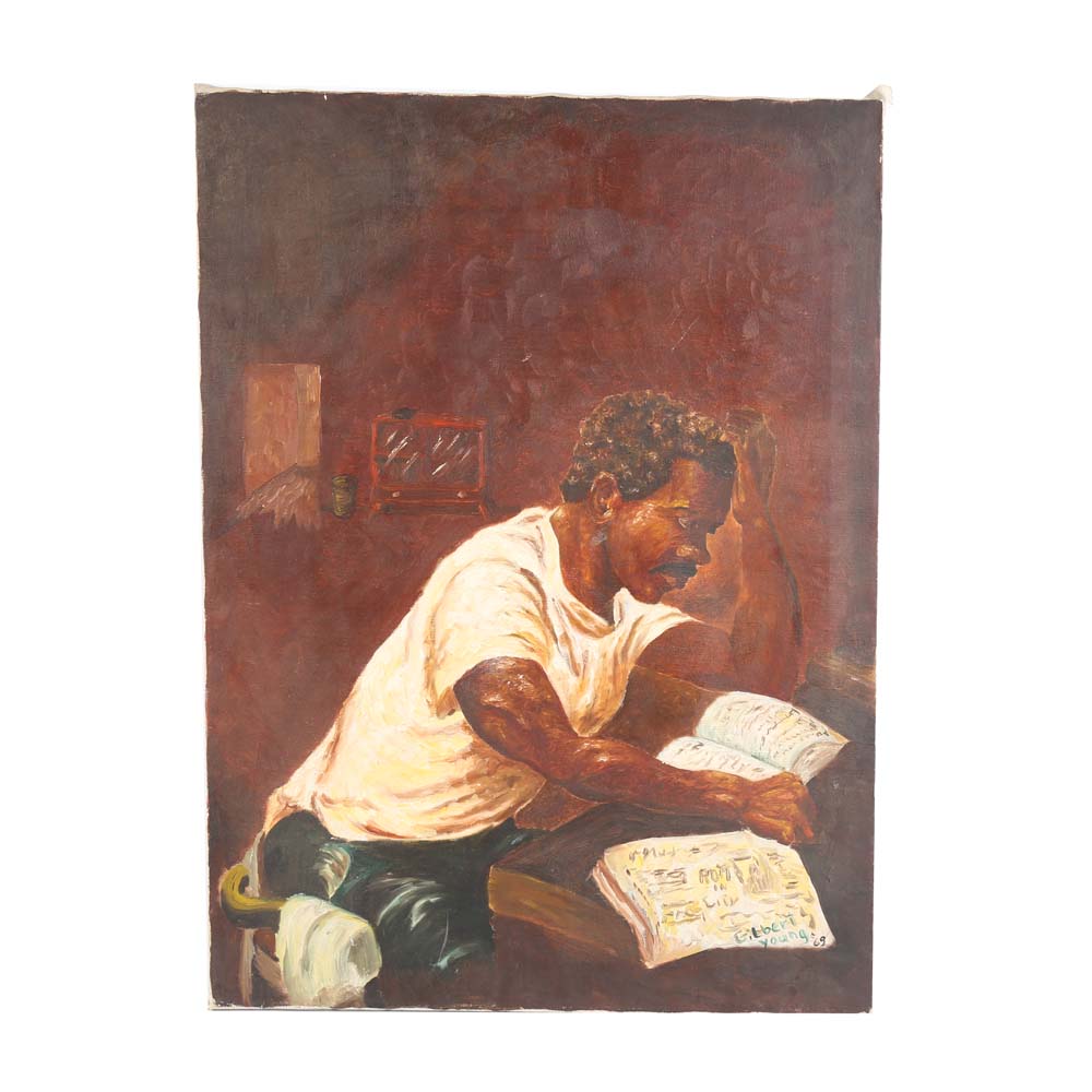 Original Acrylic Painting on Canvas Signed Gilbert Young