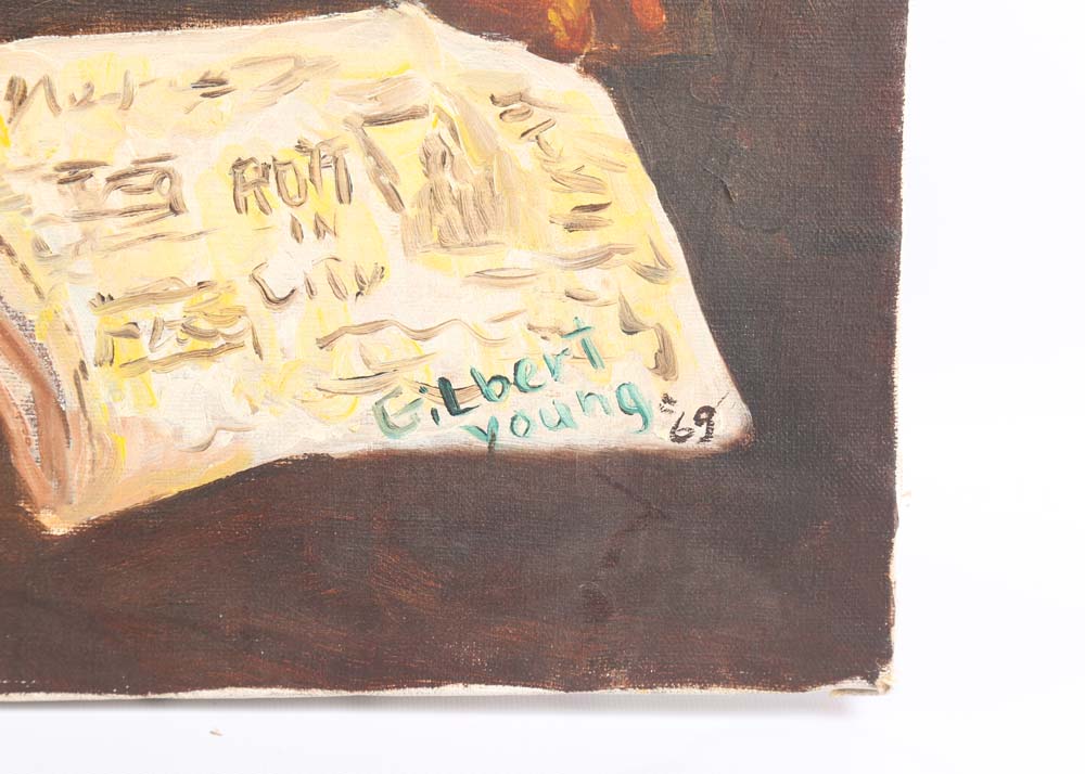 Original Acrylic Painting on Canvas Signed Gilbert Young