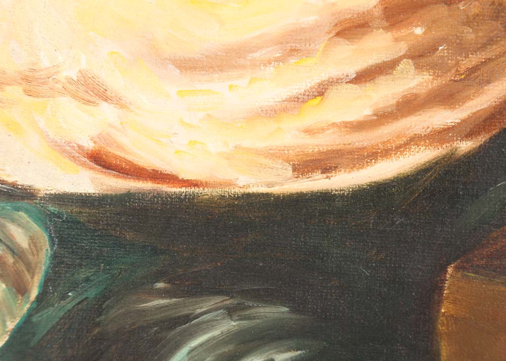 Original Acrylic Painting on Canvas Signed Gilbert Young