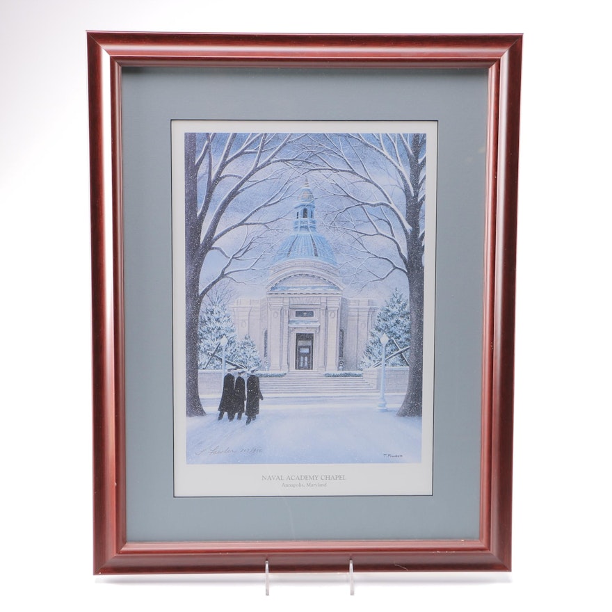 Terri Fowler Limited Edition Offset Lithograph "Naval Academy Chapel"
