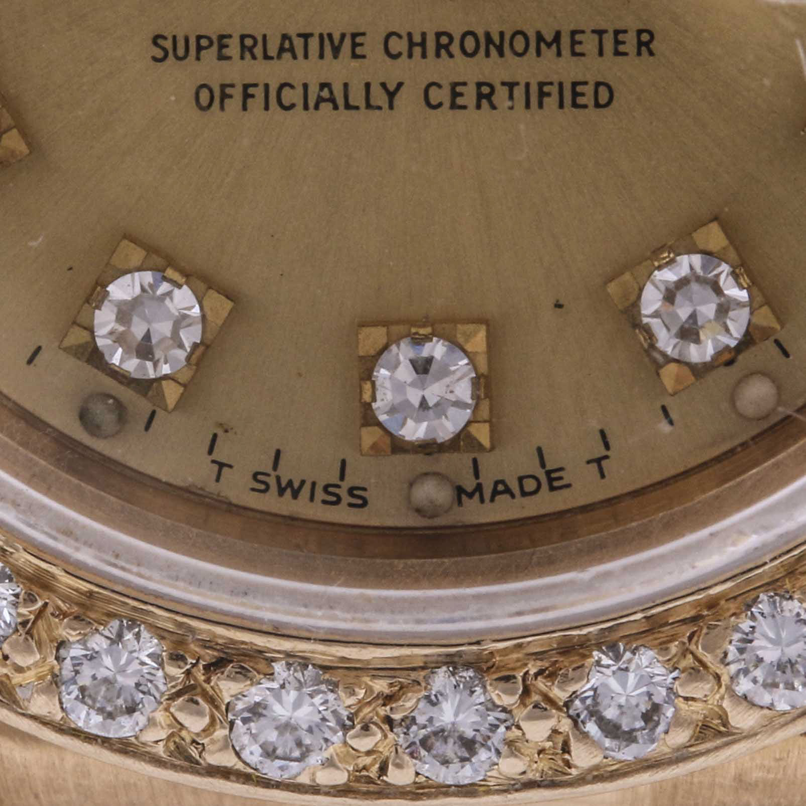 18K Yellow Gold Rolex Oyster Diamond Watch