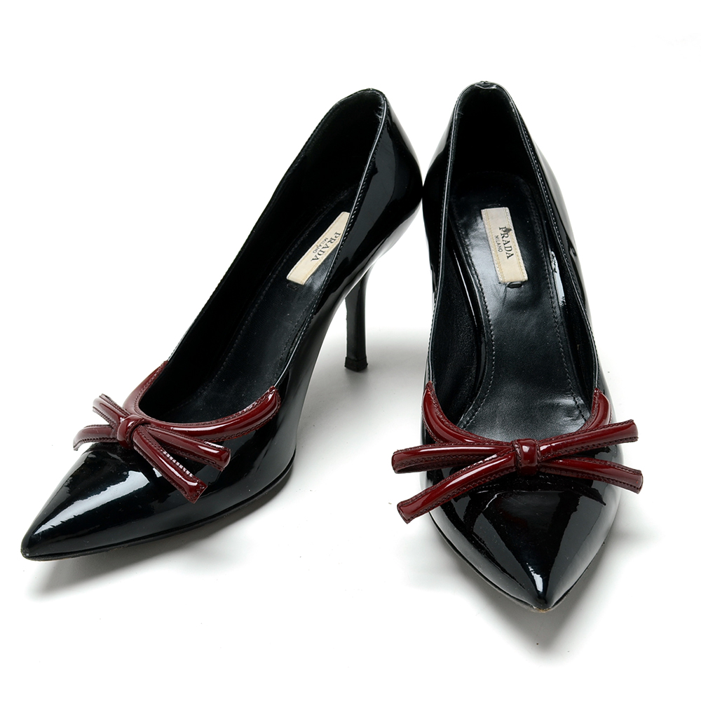 Prada Black Patent Heels