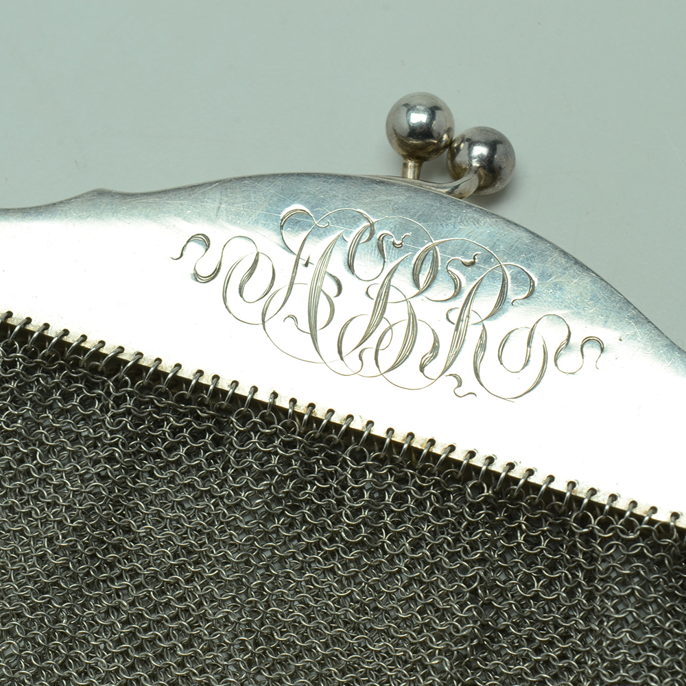 Sterling Silver Vintage Mesh Chain Purse