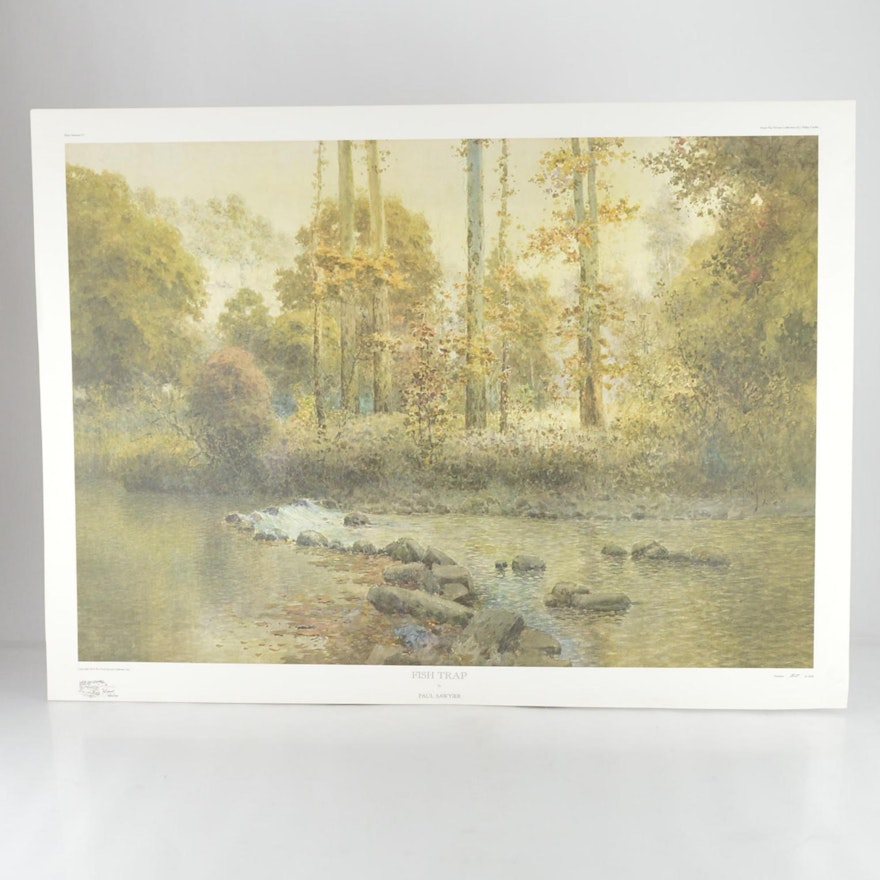 Paul Sawyier Limited Edition Offset Lithograph "Fish Trap"