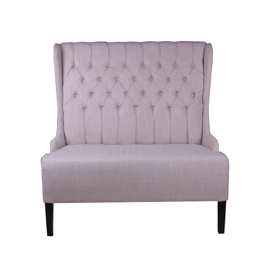 Button-Tufted High Back Loveseat by Noble House Home Furnishings
