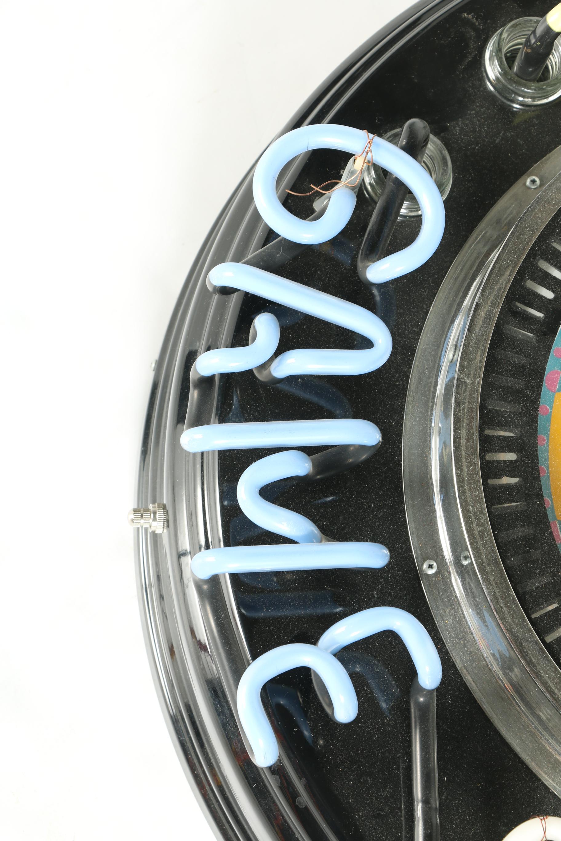 "The Game Room" Neon Clock Sign