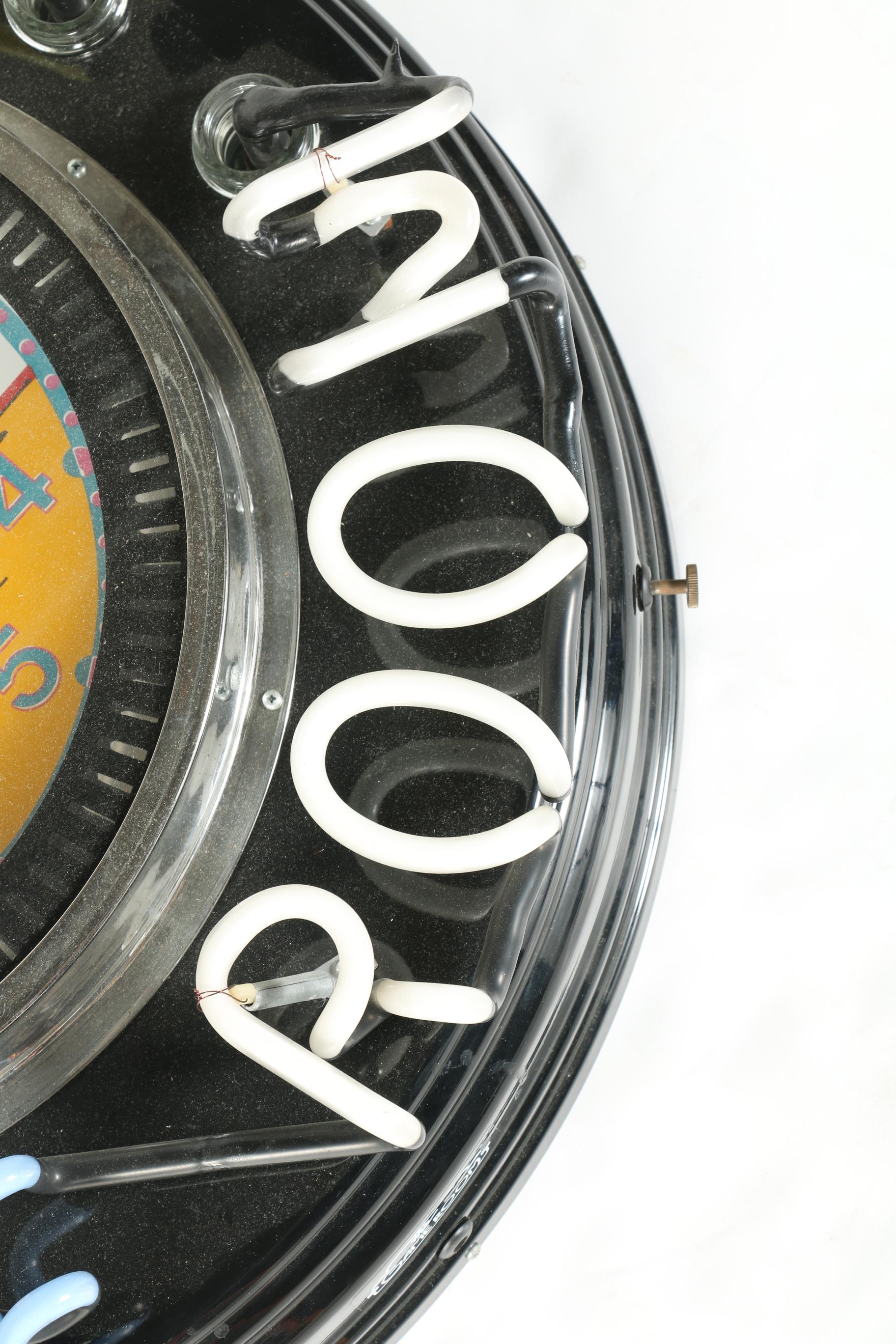 "The Game Room" Neon Clock Sign