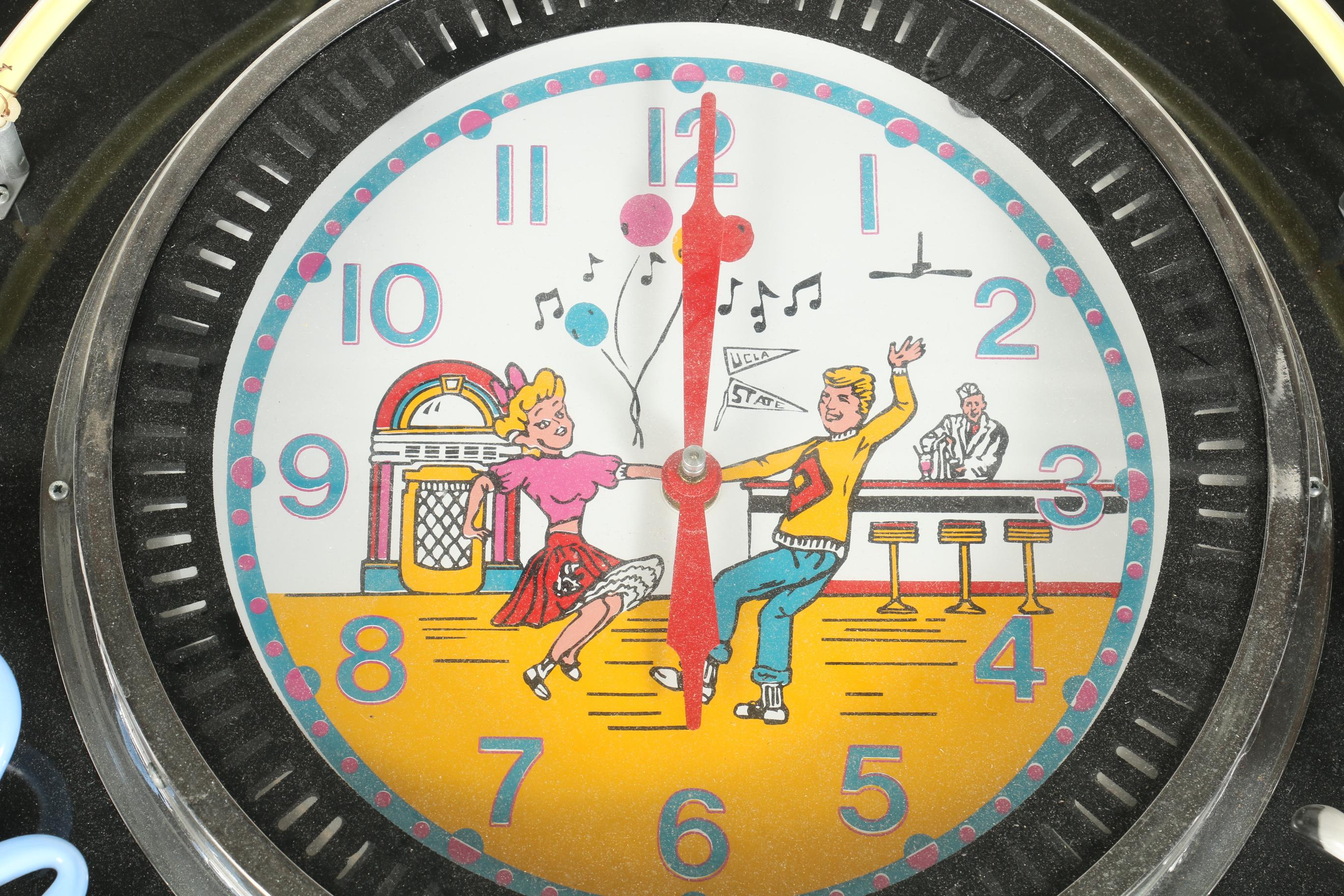 "The Game Room" Neon Clock Sign