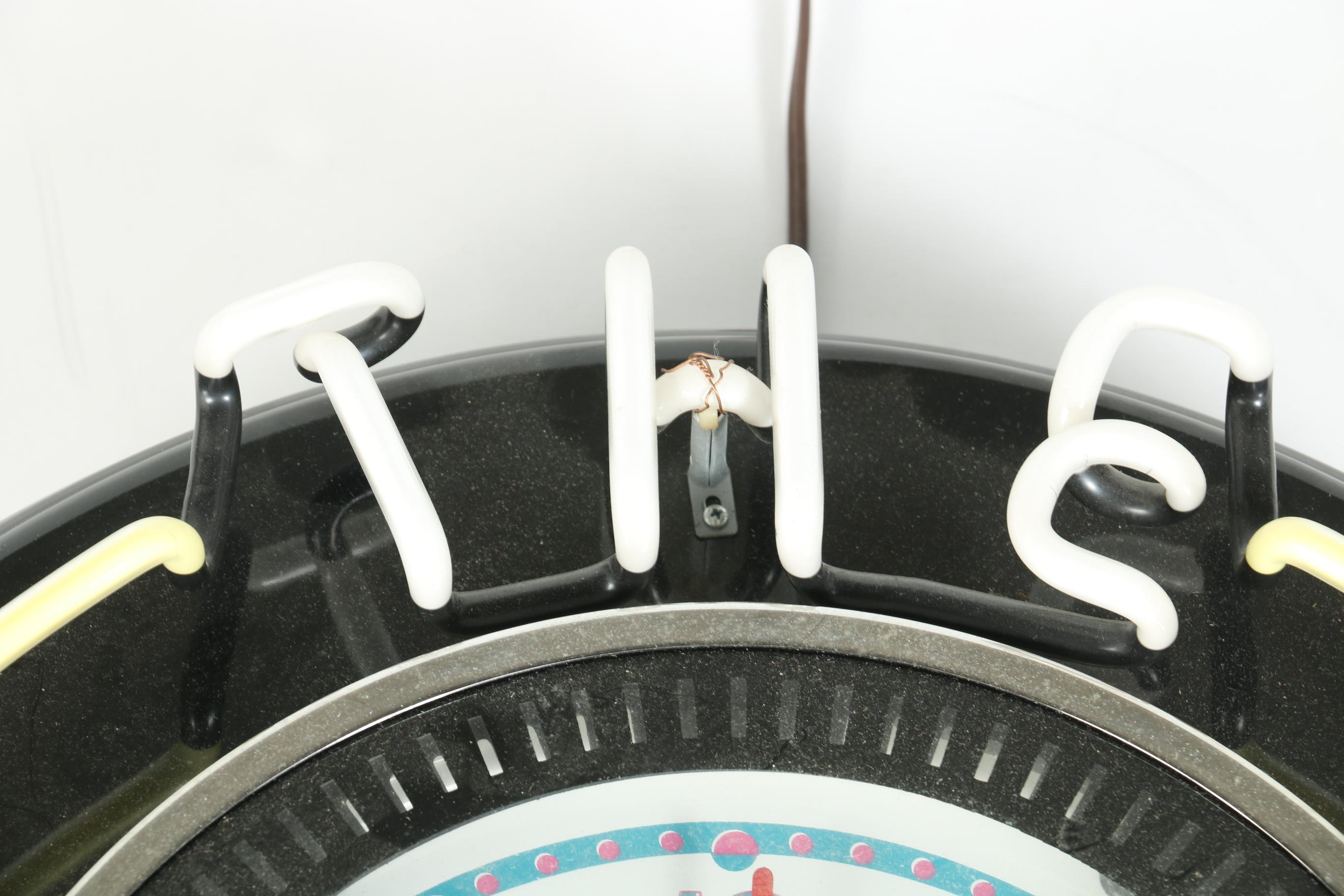 "The Game Room" Neon Clock Sign