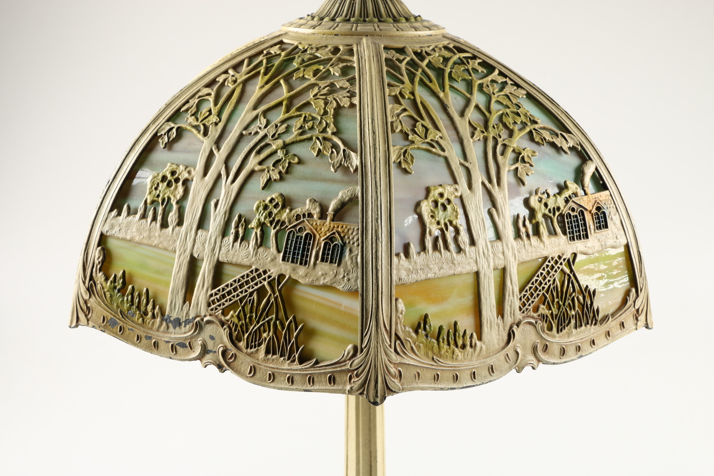 Antique Slag Glass Lamp