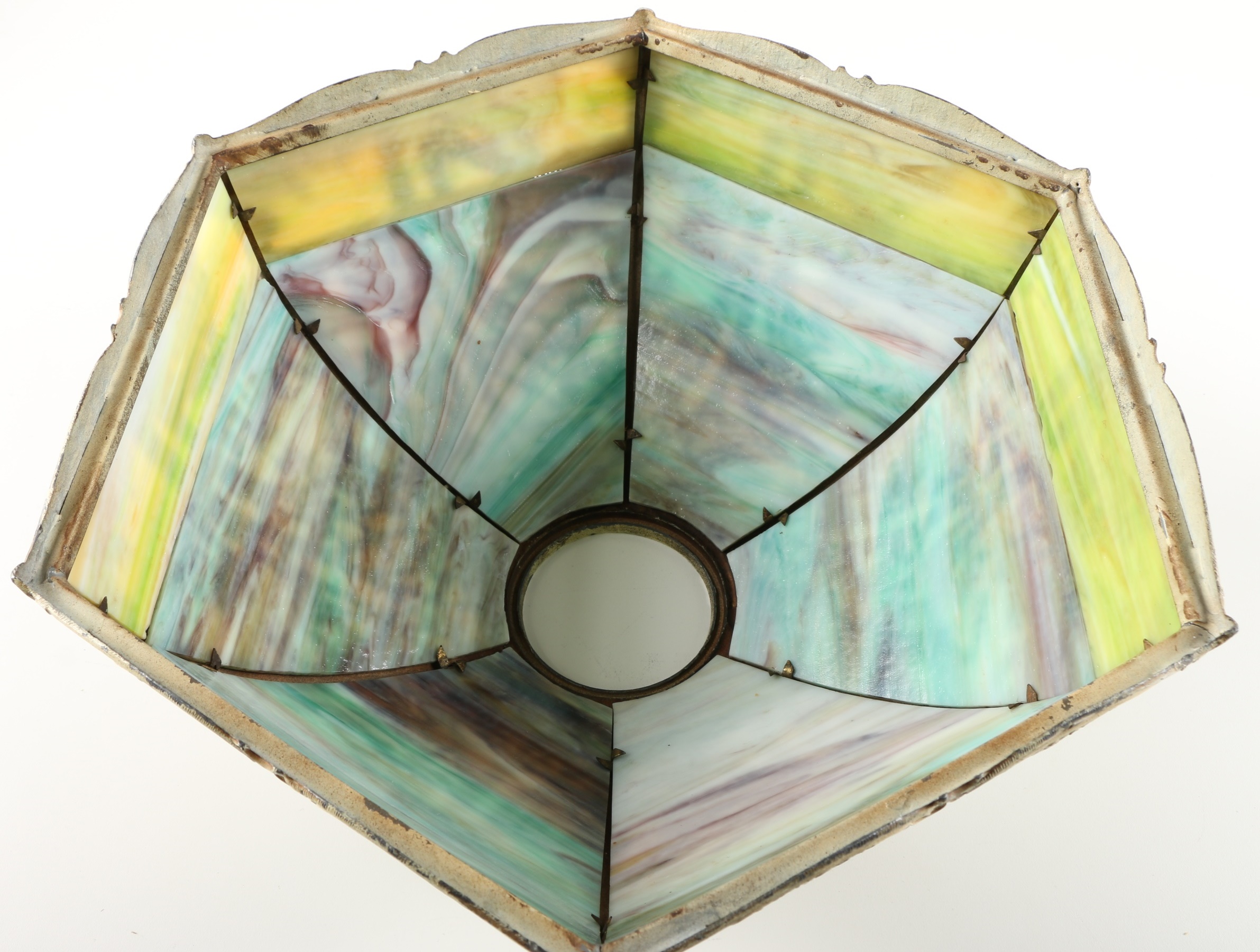 Antique Slag Glass Lamp