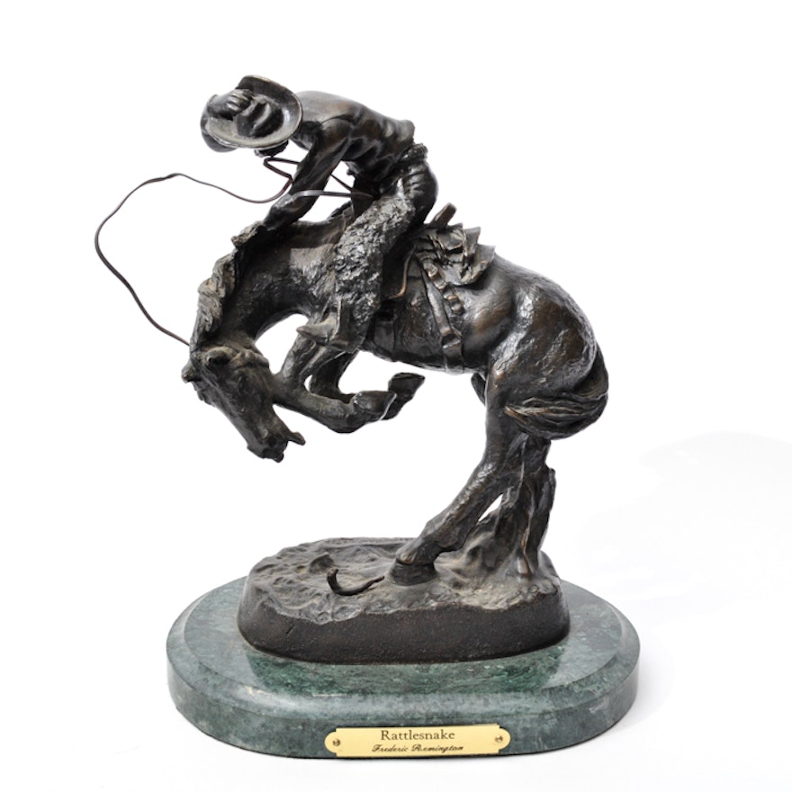 Reproduction Bronze After Frederic Remington "Rattlesnake"