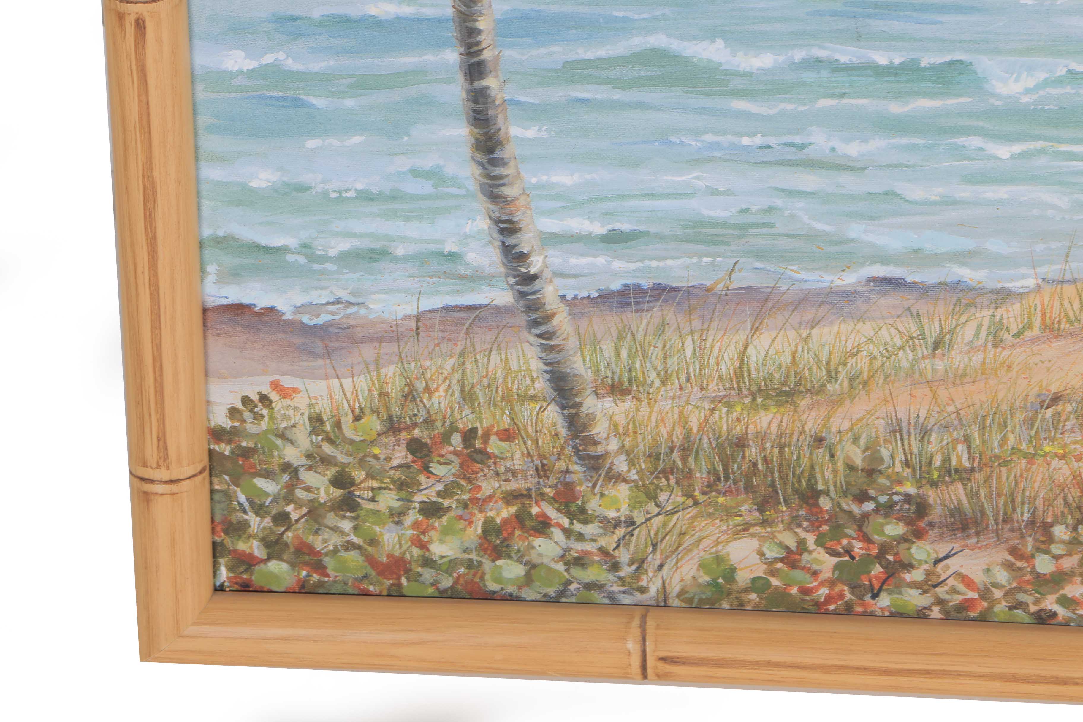 J. Kuracina Oil on Canvas of Beach Scene