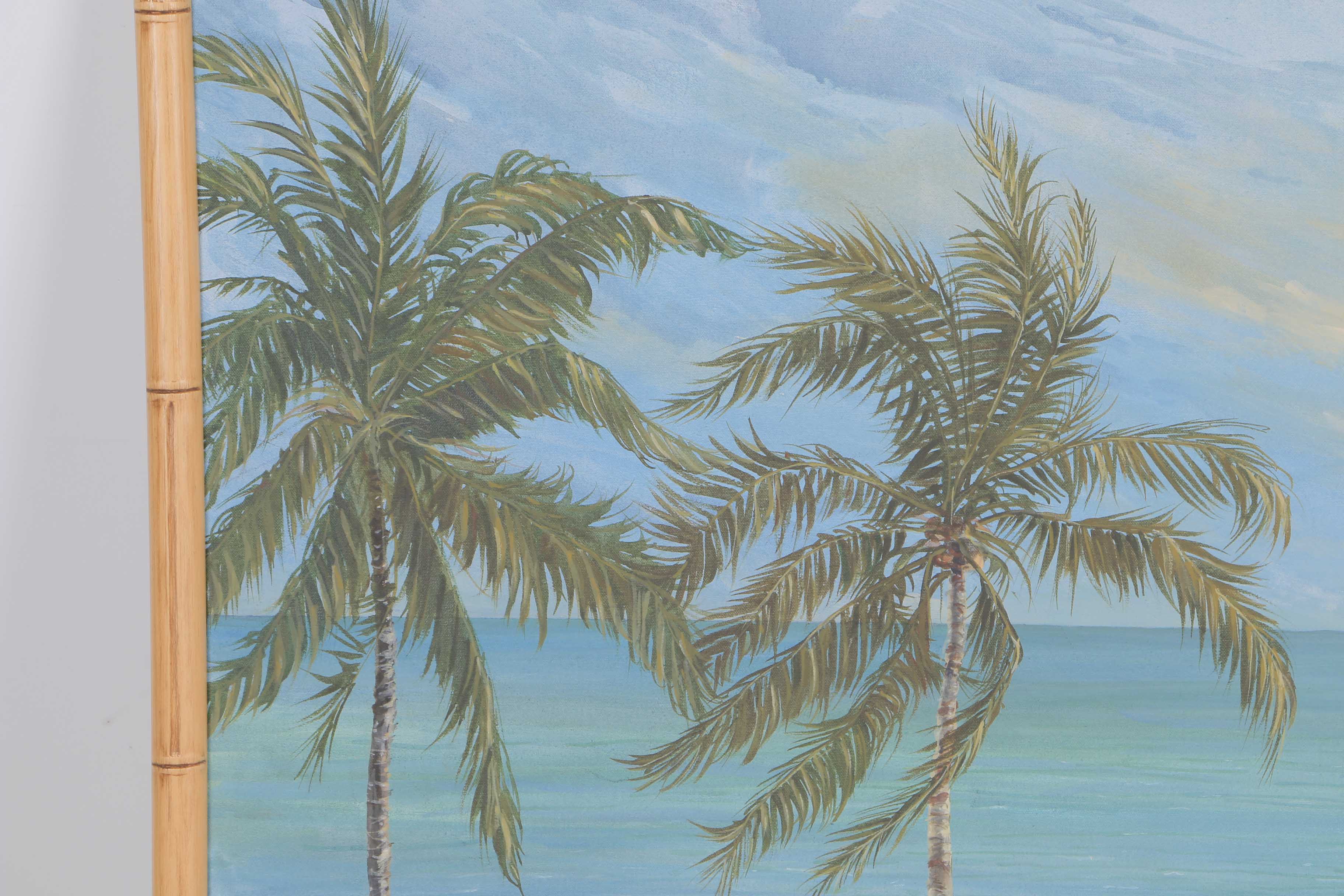 J. Kuracina Oil on Canvas of Beach Scene