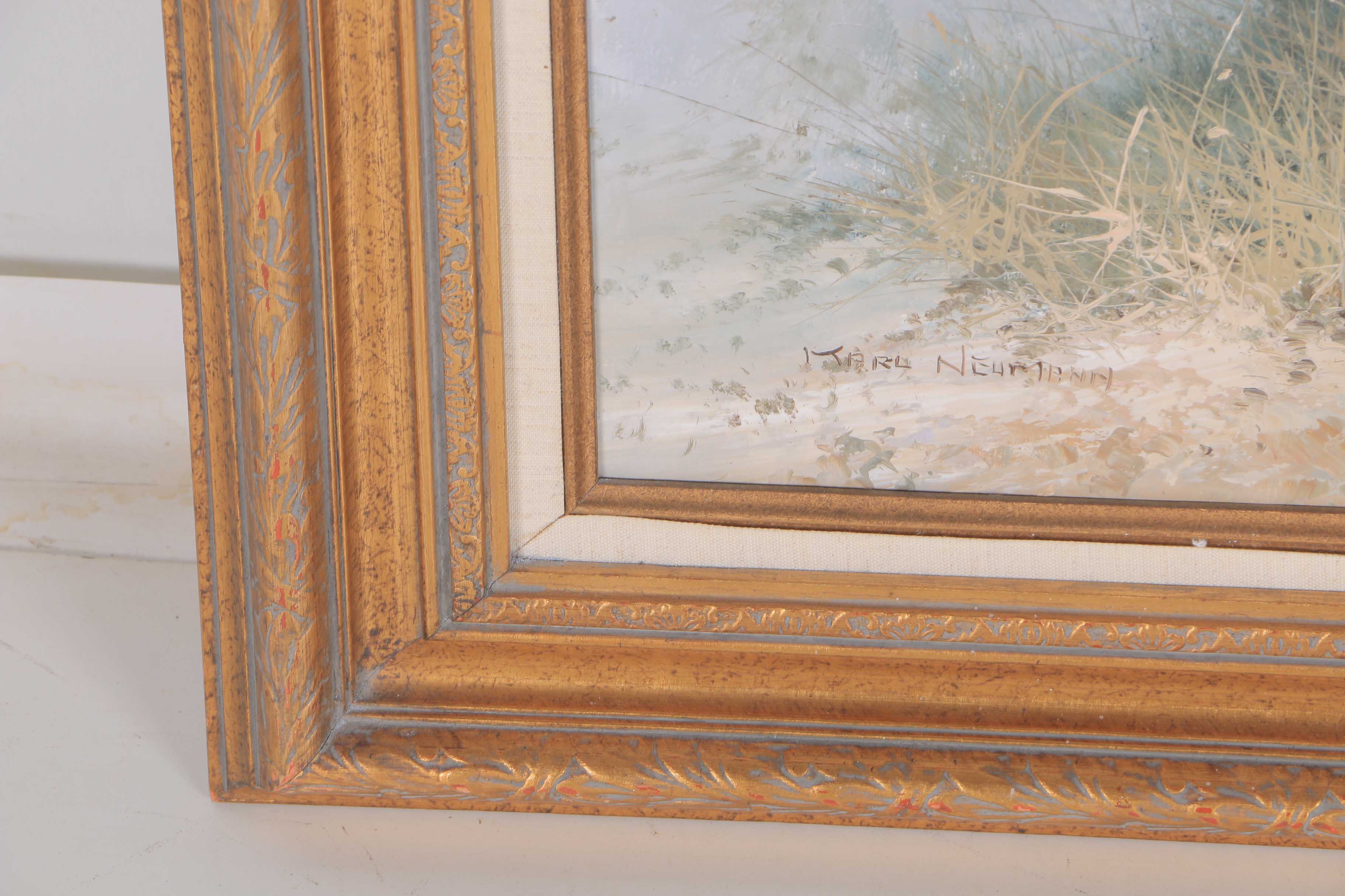 Karl Neumann Oil on Canvas of Beach Scene