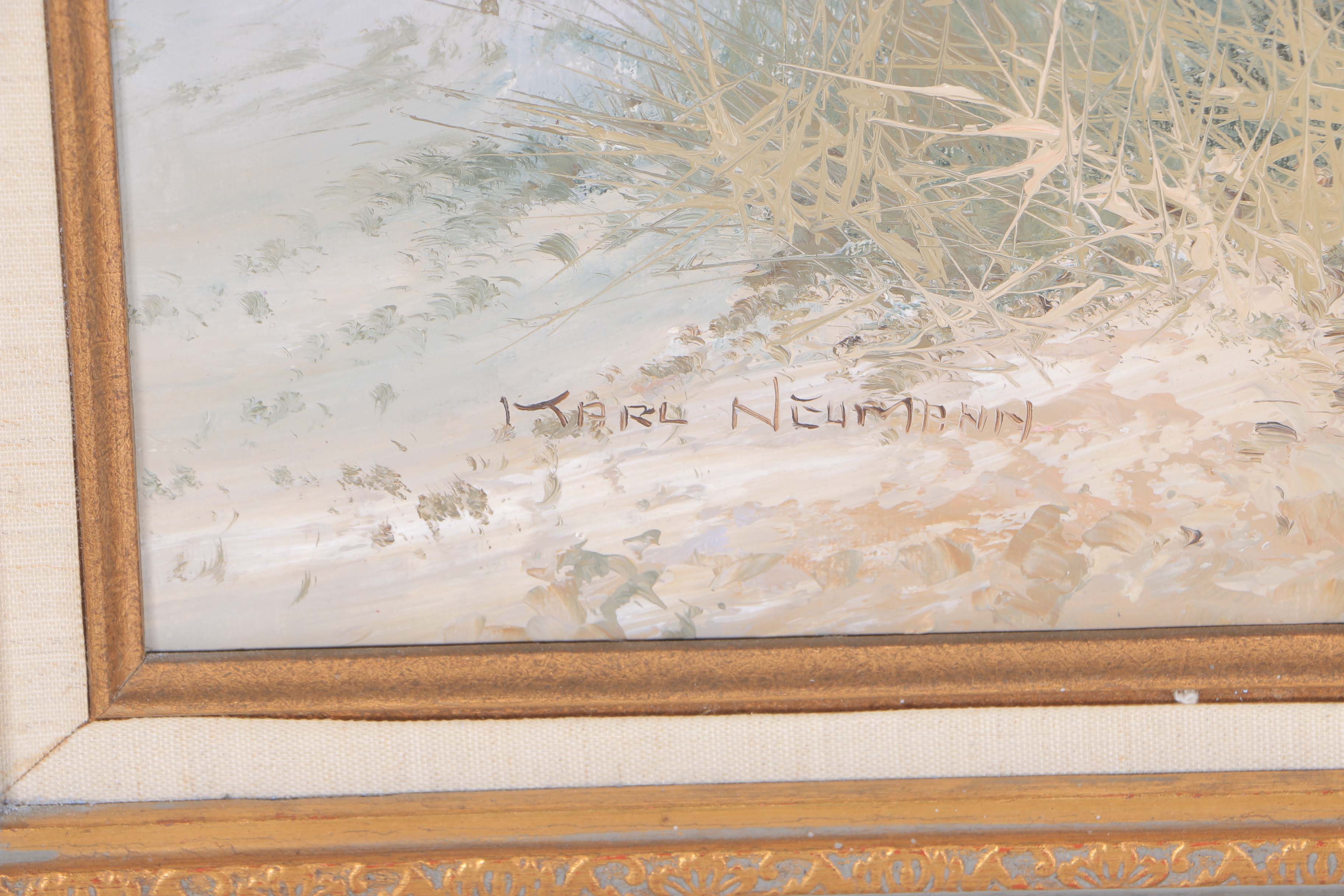 Karl Neumann Oil on Canvas of Beach Scene