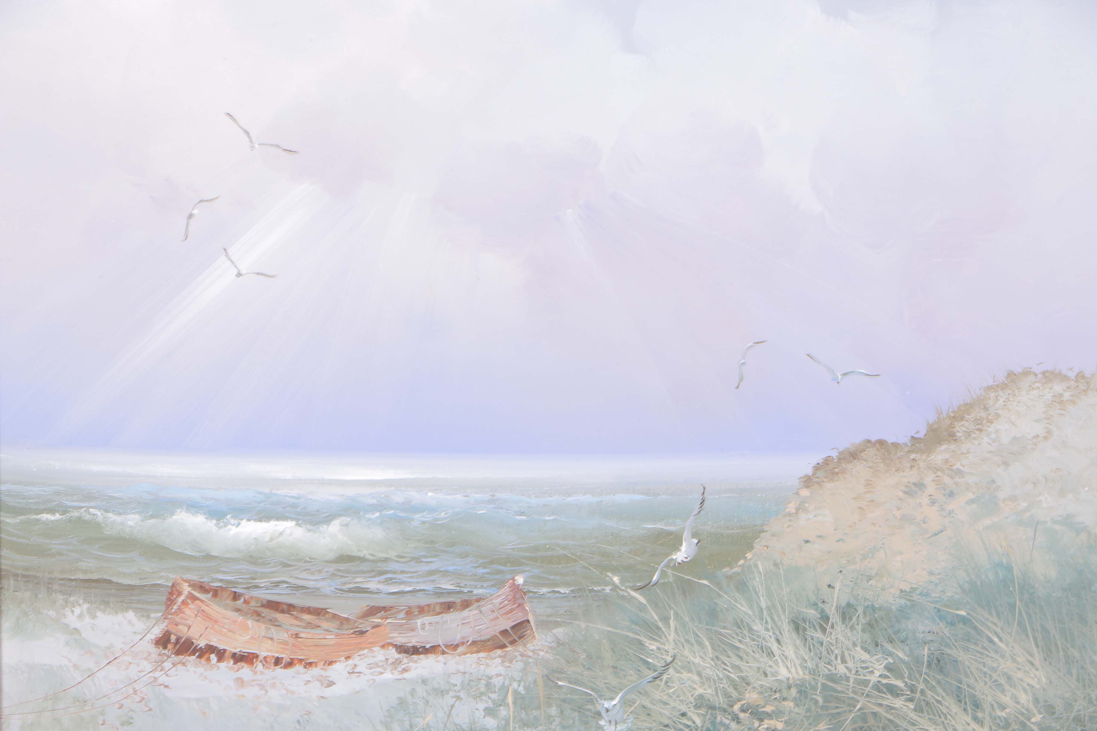 Karl Neumann Oil on Canvas of Beach Scene