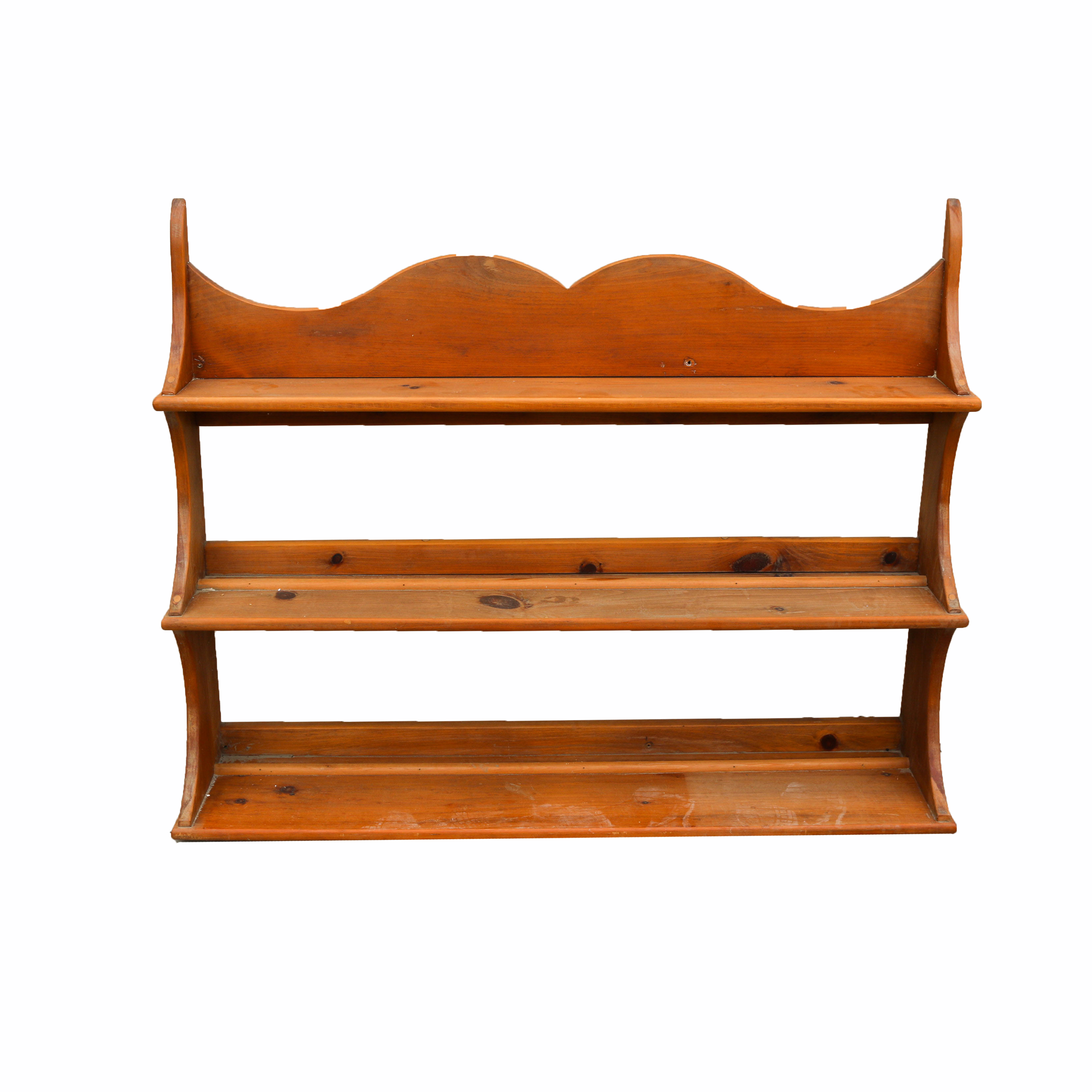 Vintage Wooden Plate Display Shelf