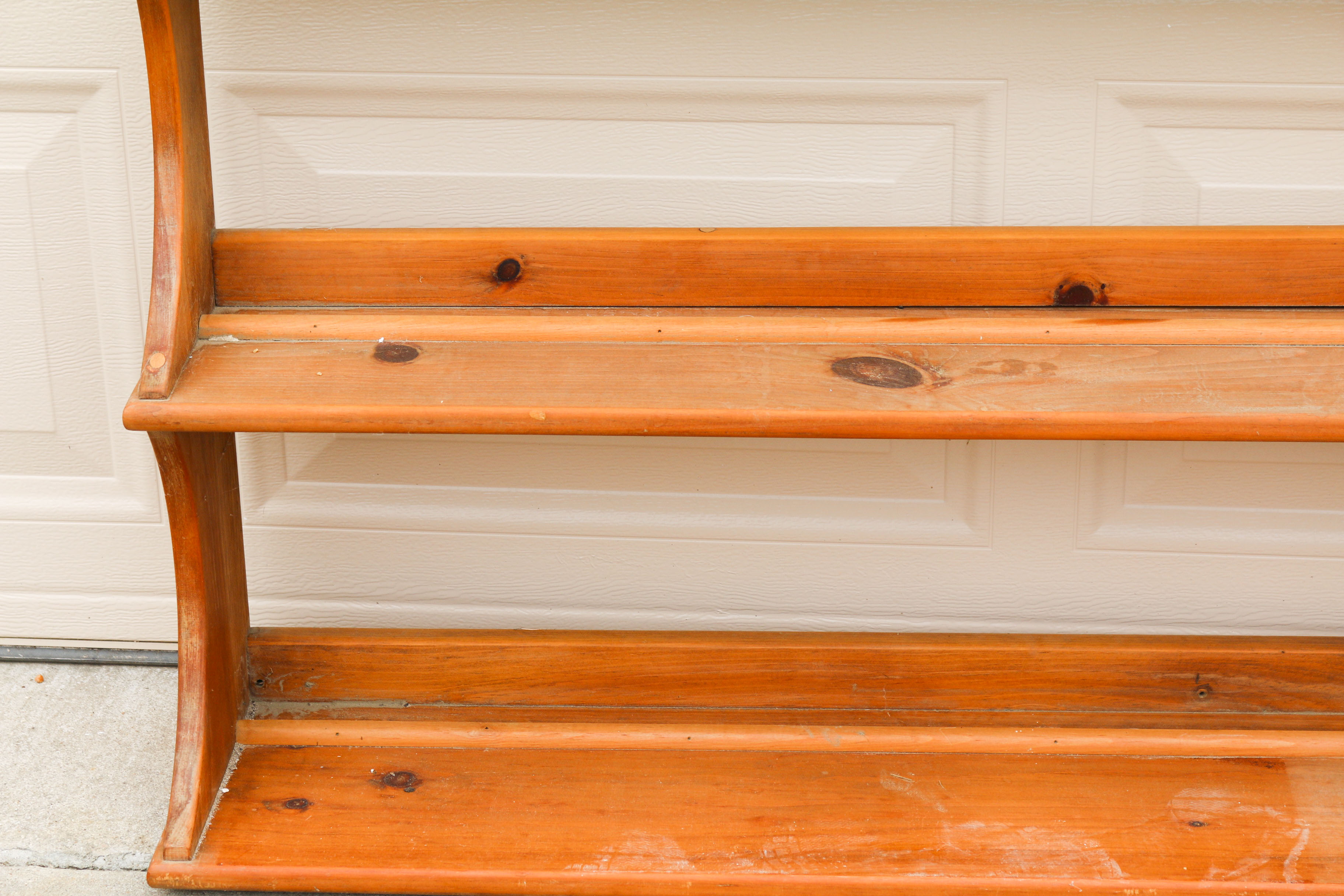 Vintage Wooden Plate Display Shelf