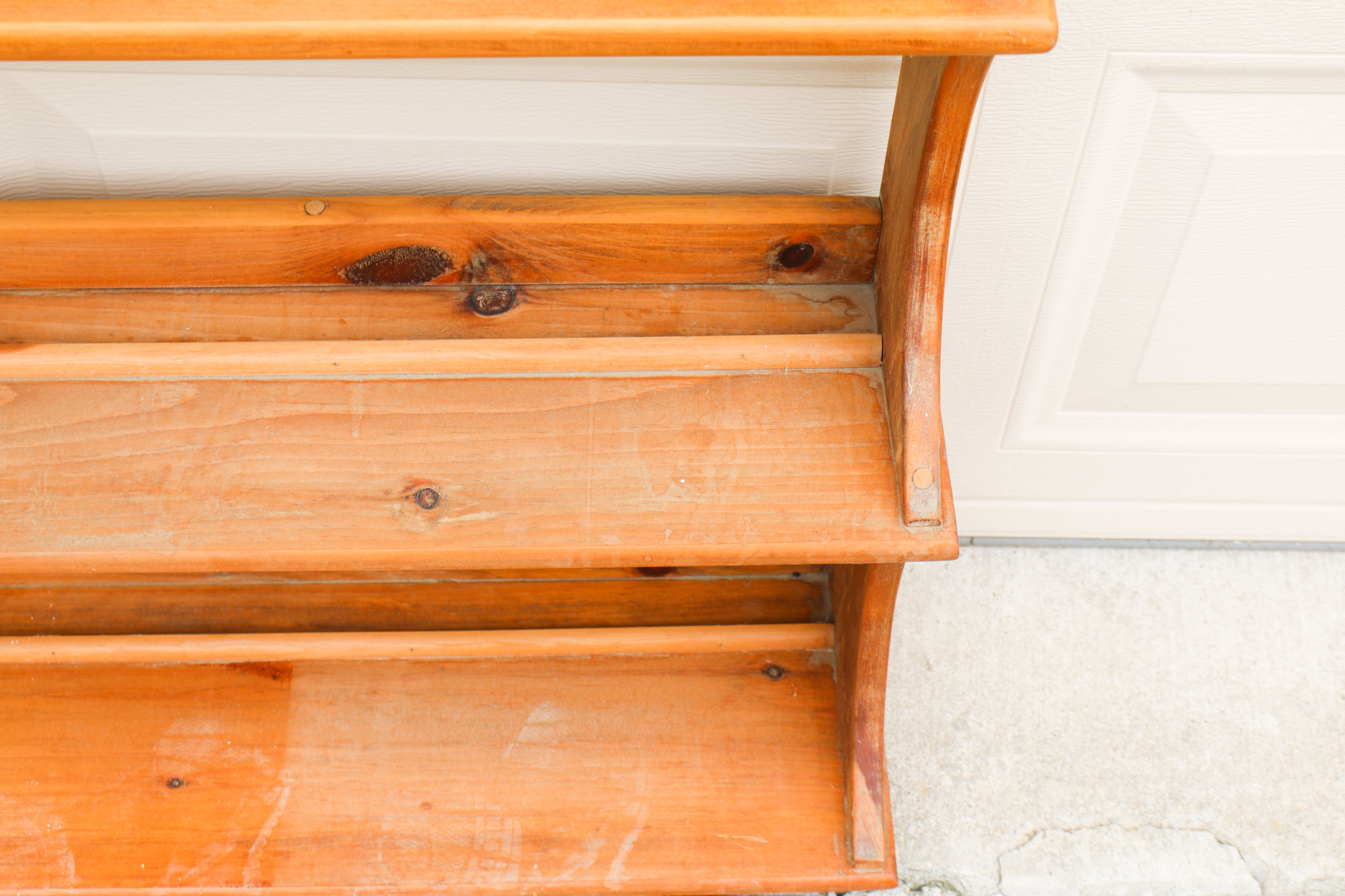 Vintage Wooden Plate Display Shelf